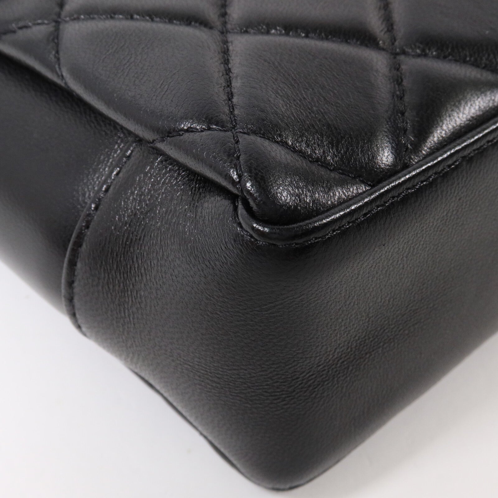 CHANEL 羊皮皮革Top Handle Flap鏈帶肩背袋