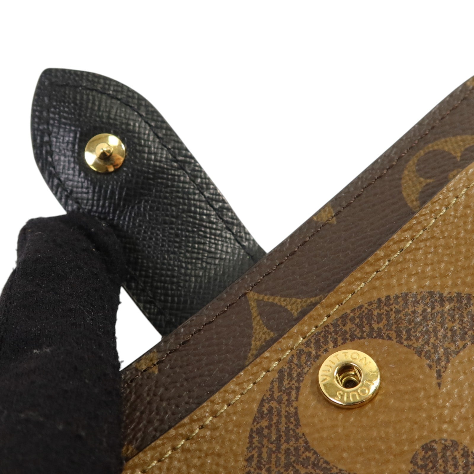LOUIS VUITTON Monogram Reverse Juliette金扣錢包