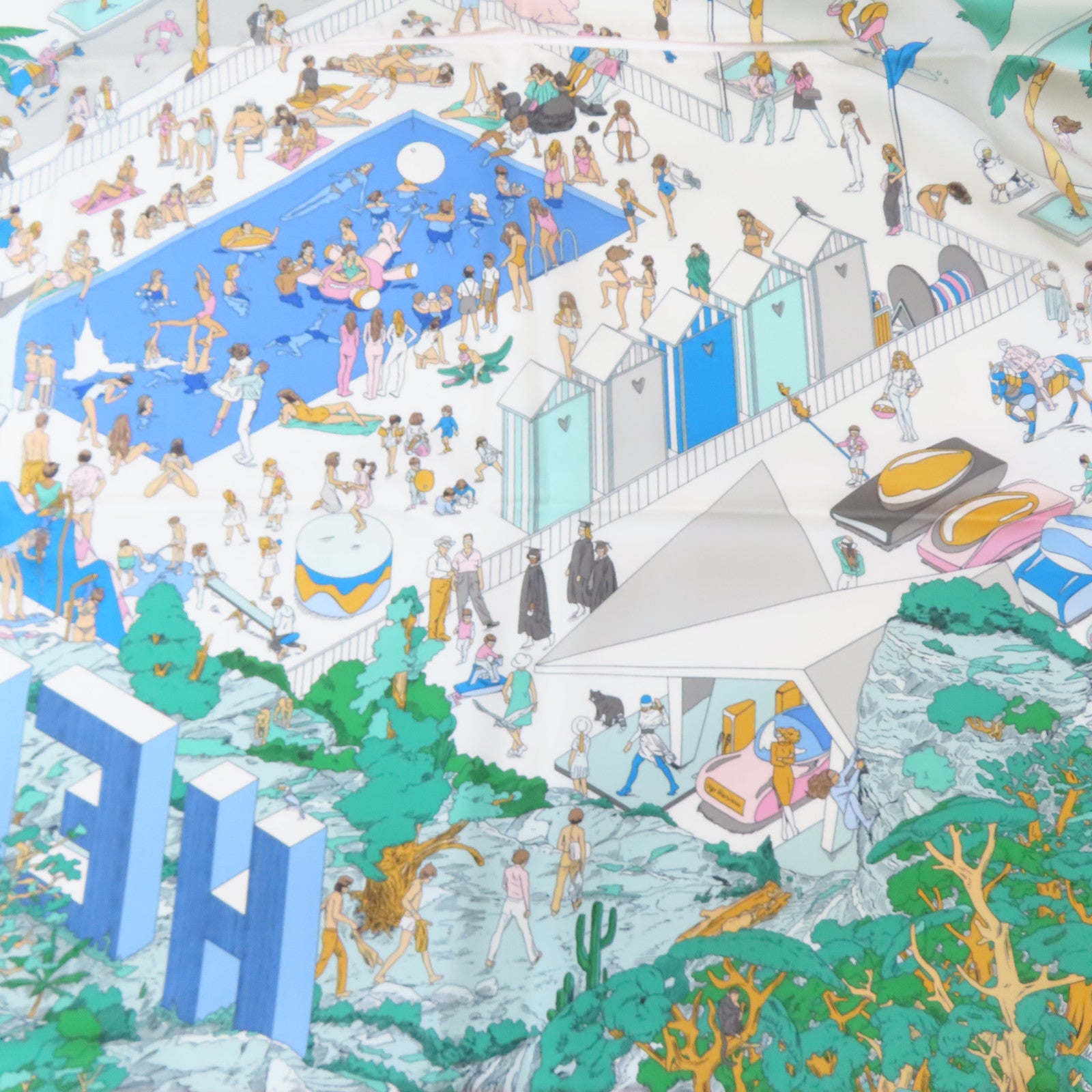 HERMES 絲質Dossard Scarf絲巾彩色