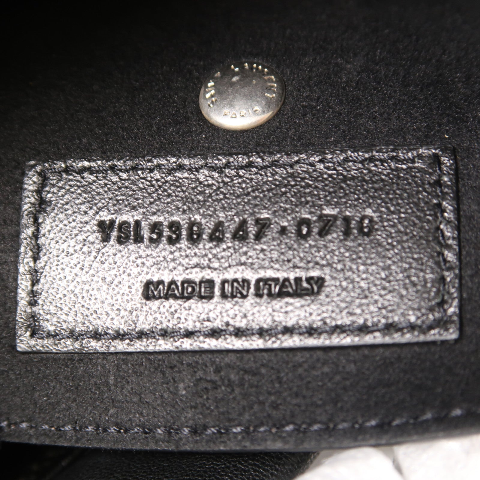 SAINT LAURENT 羊皮皮革Bucket Bag銀扣肩背袋