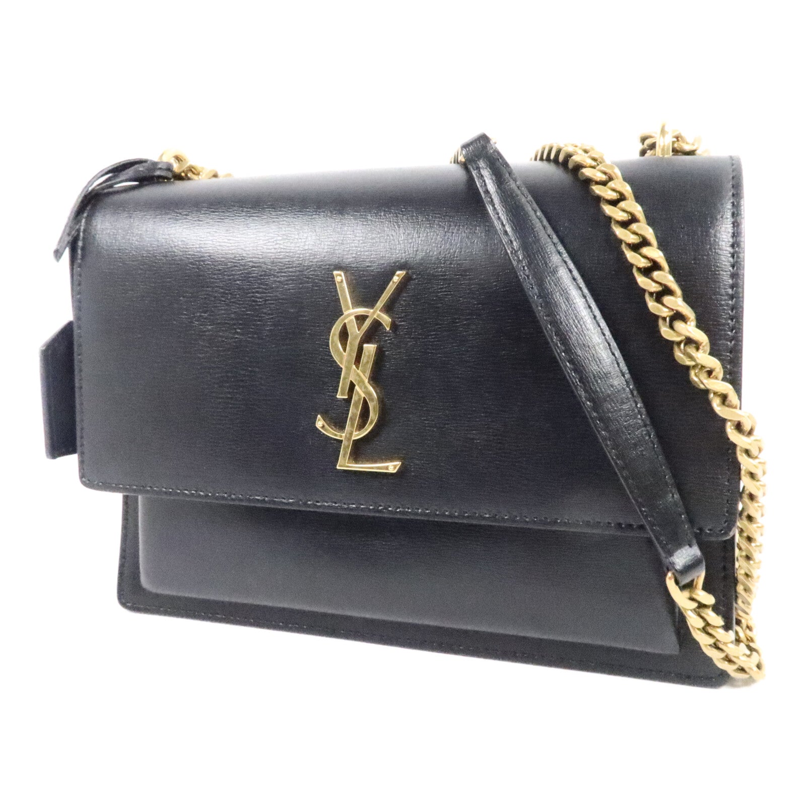 SAINT LAURENT 牛皮皮革Sunset Medium鏈帶肩背袋