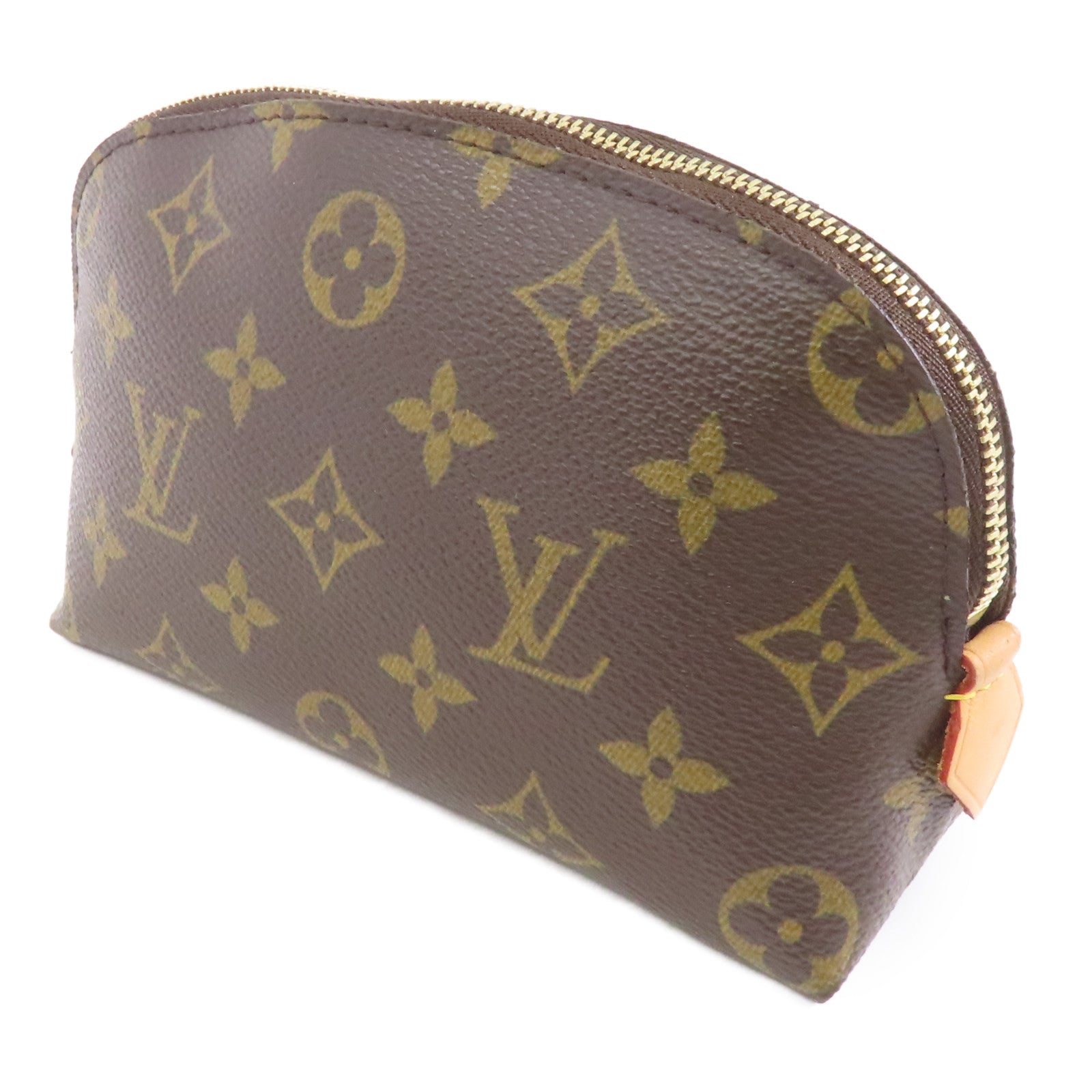 LOUIS VUITTON Monogram Pouch金扣化妝袋啡色