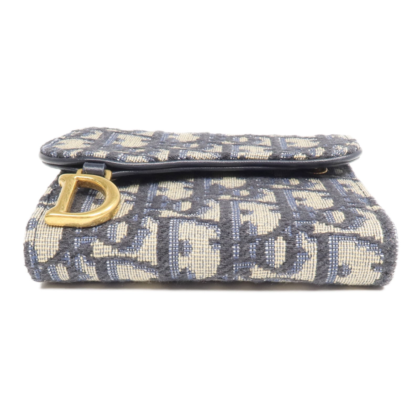 Dior 帆布Saddle Lotus Wallet金扣錢包