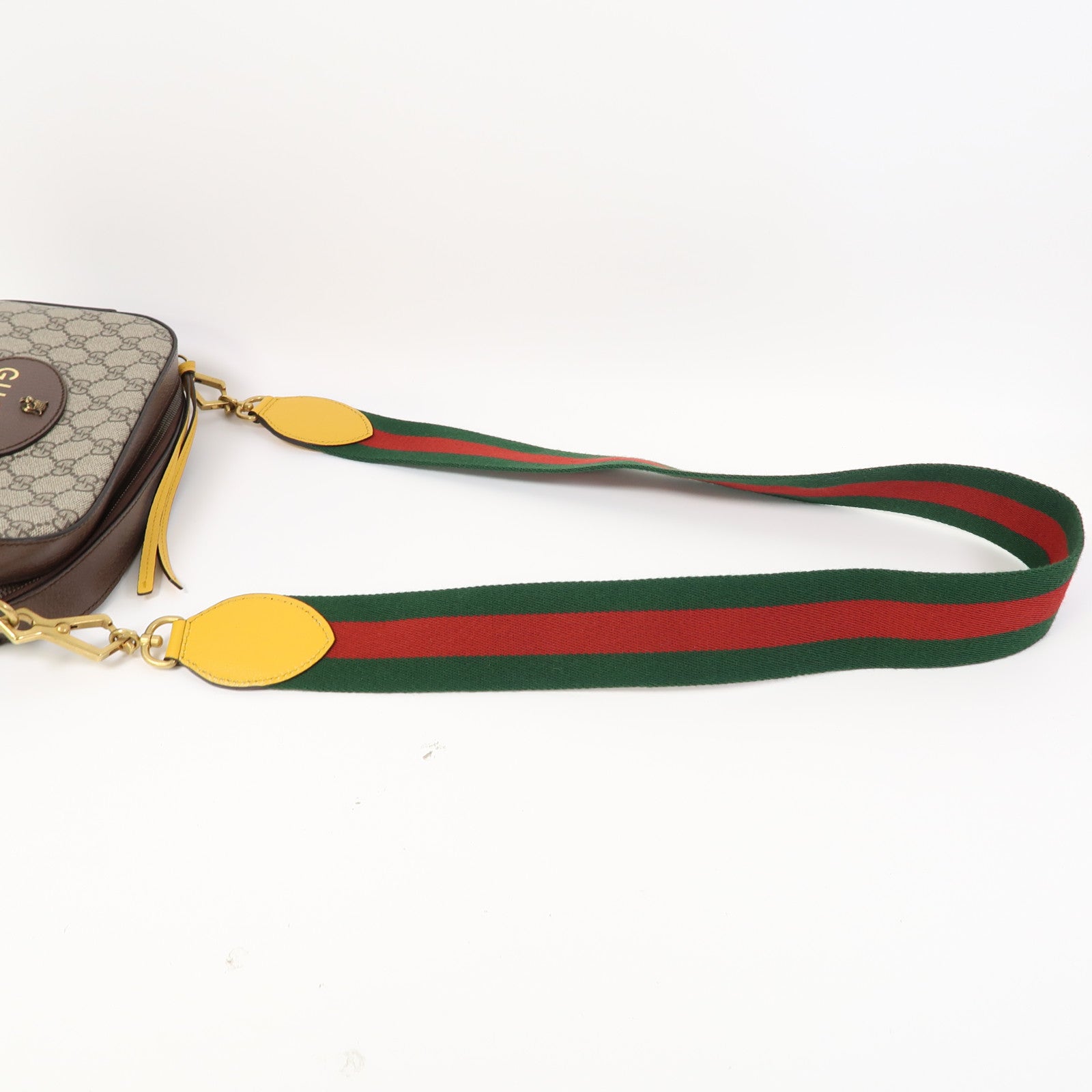 GUCCI 塗層帆布Neo Vintage GG Supreme金扣肩背袋啡色