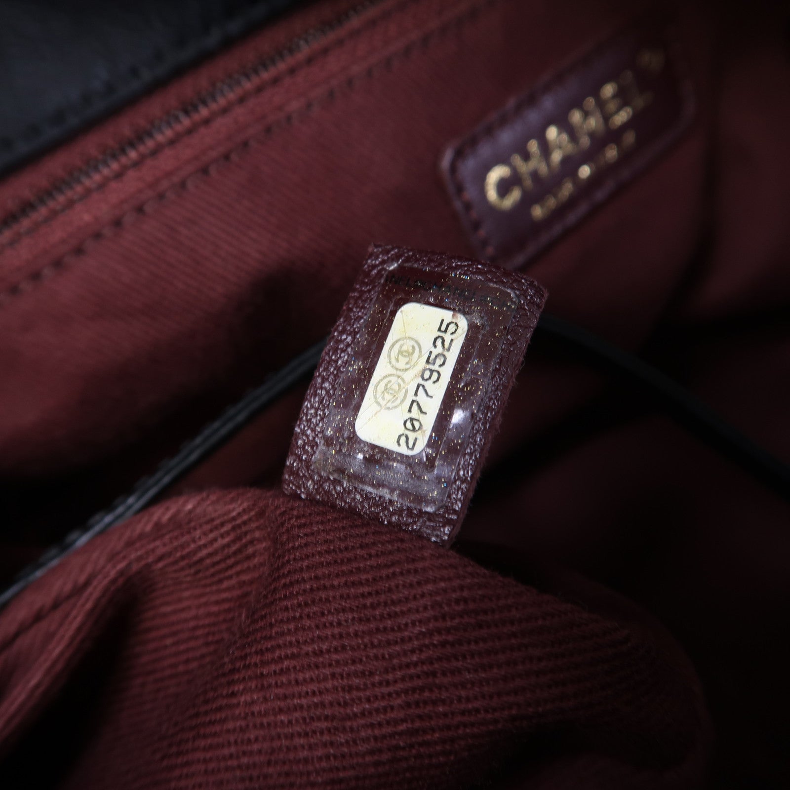 CHANEL 菱格牛皮皮革Boston Bag金扣手挽肩背兩用袋黑色