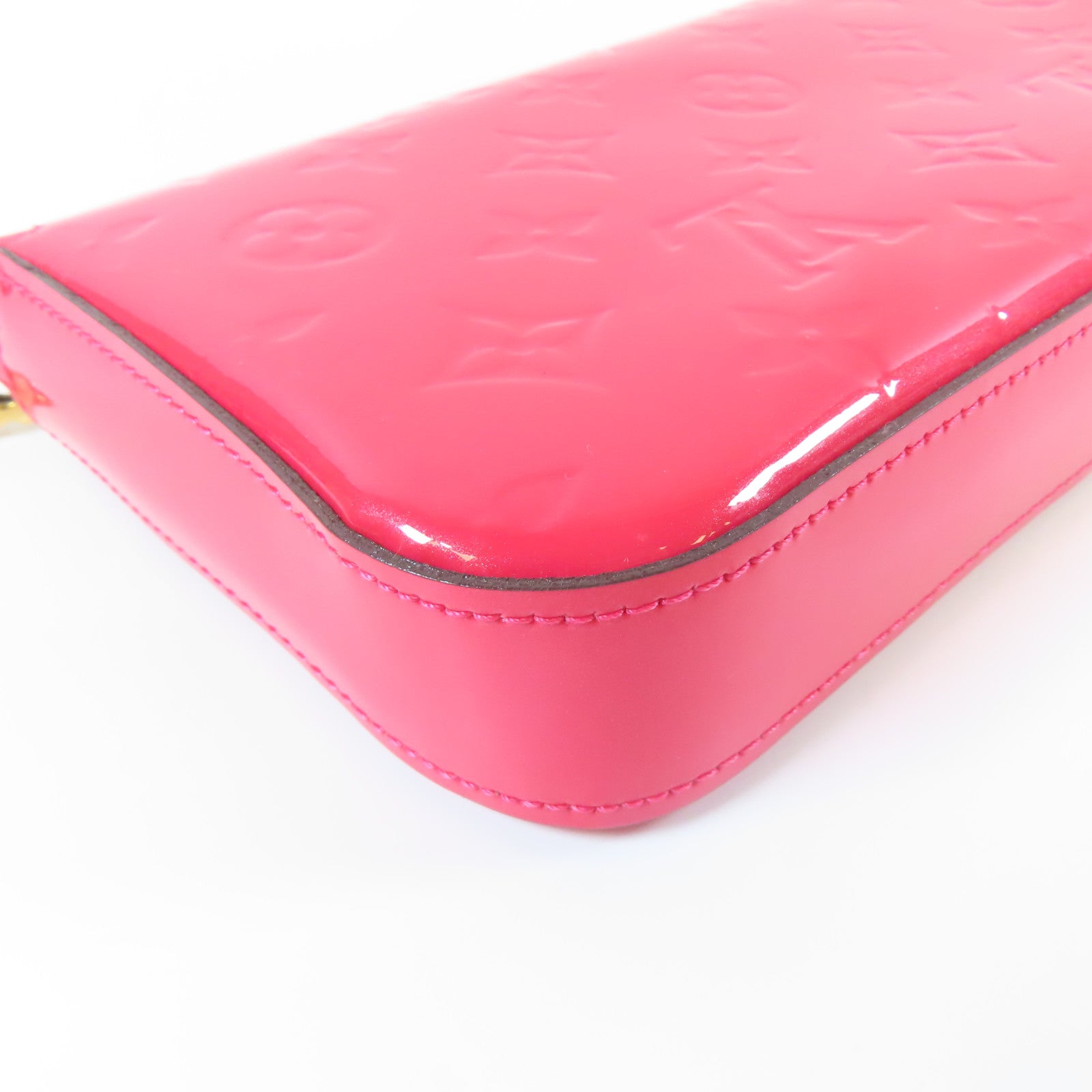 LOUIS VUITTON Vernis Pochette Felicie On Chain金扣肩背袋粉紅色
