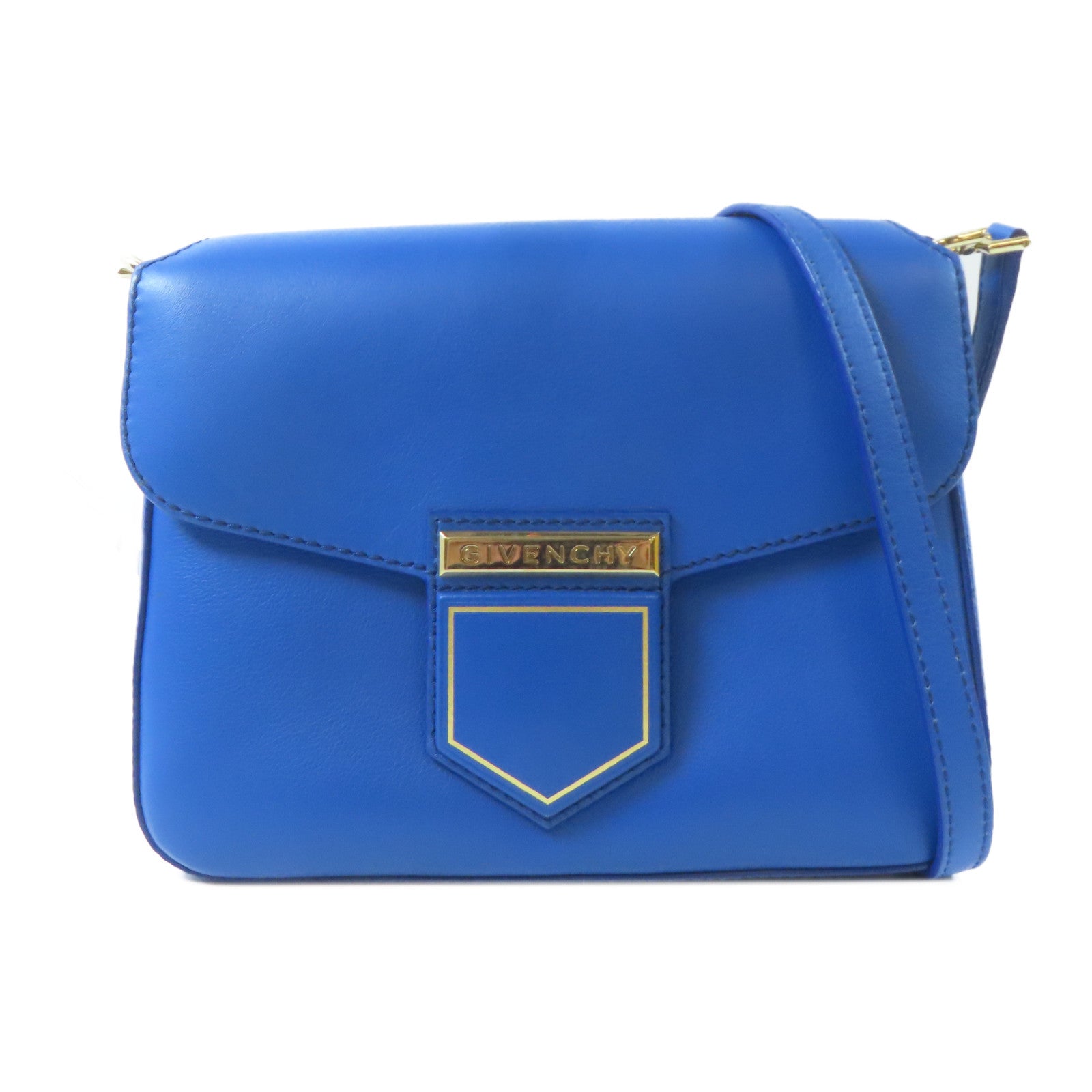 GIVENCHY 【激減優惠】牛皮皮革Nobile Bag金扣肩背袋藍色