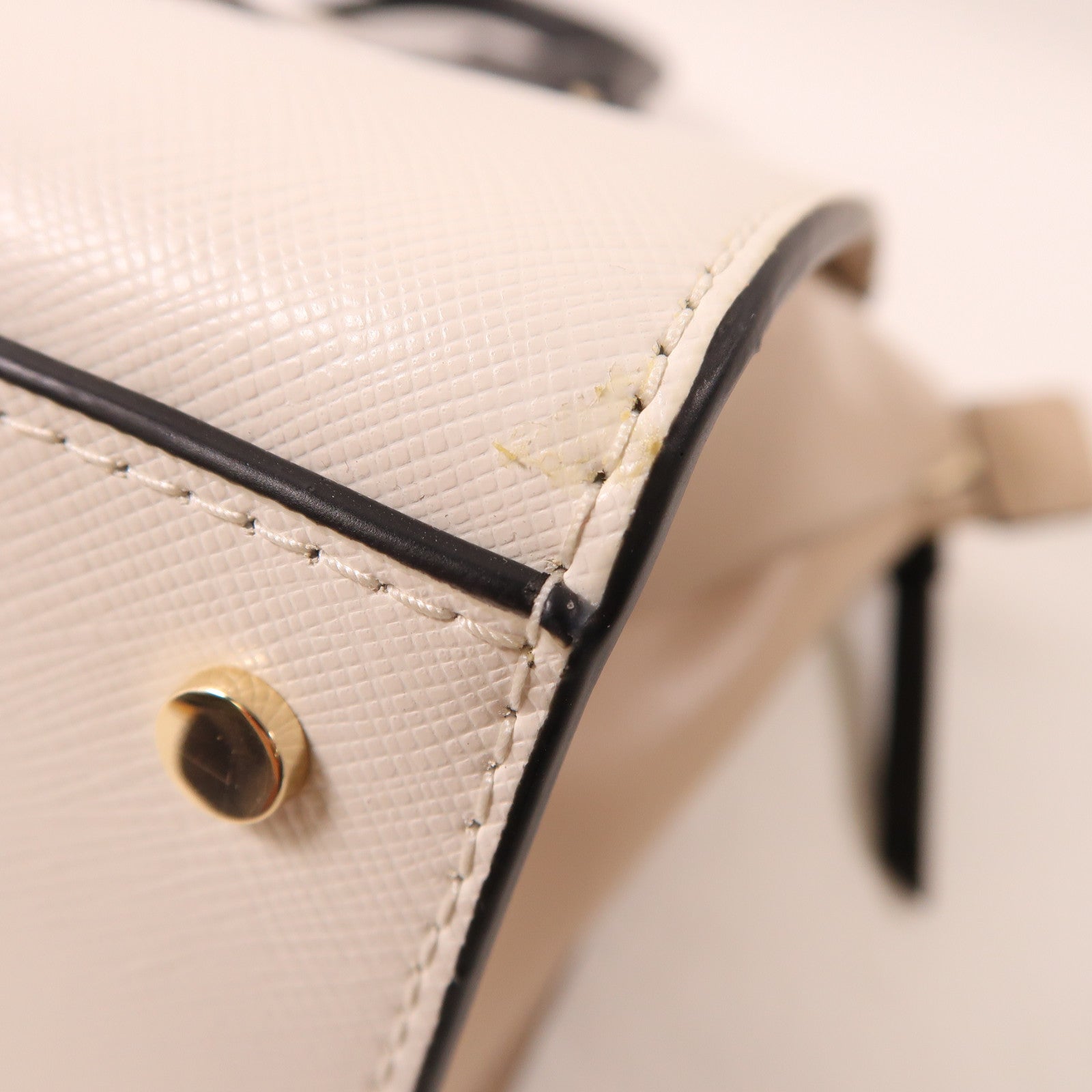 Kate Spade 【激減優惠】牛皮皮革2 Way Shoulder金扣手挽肩背兩用袋白色/米色