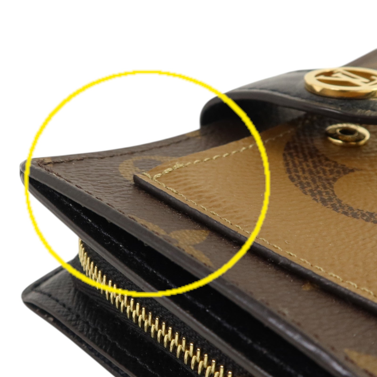 LOUIS VUITTON Monogram Reverse Juliette金扣錢包