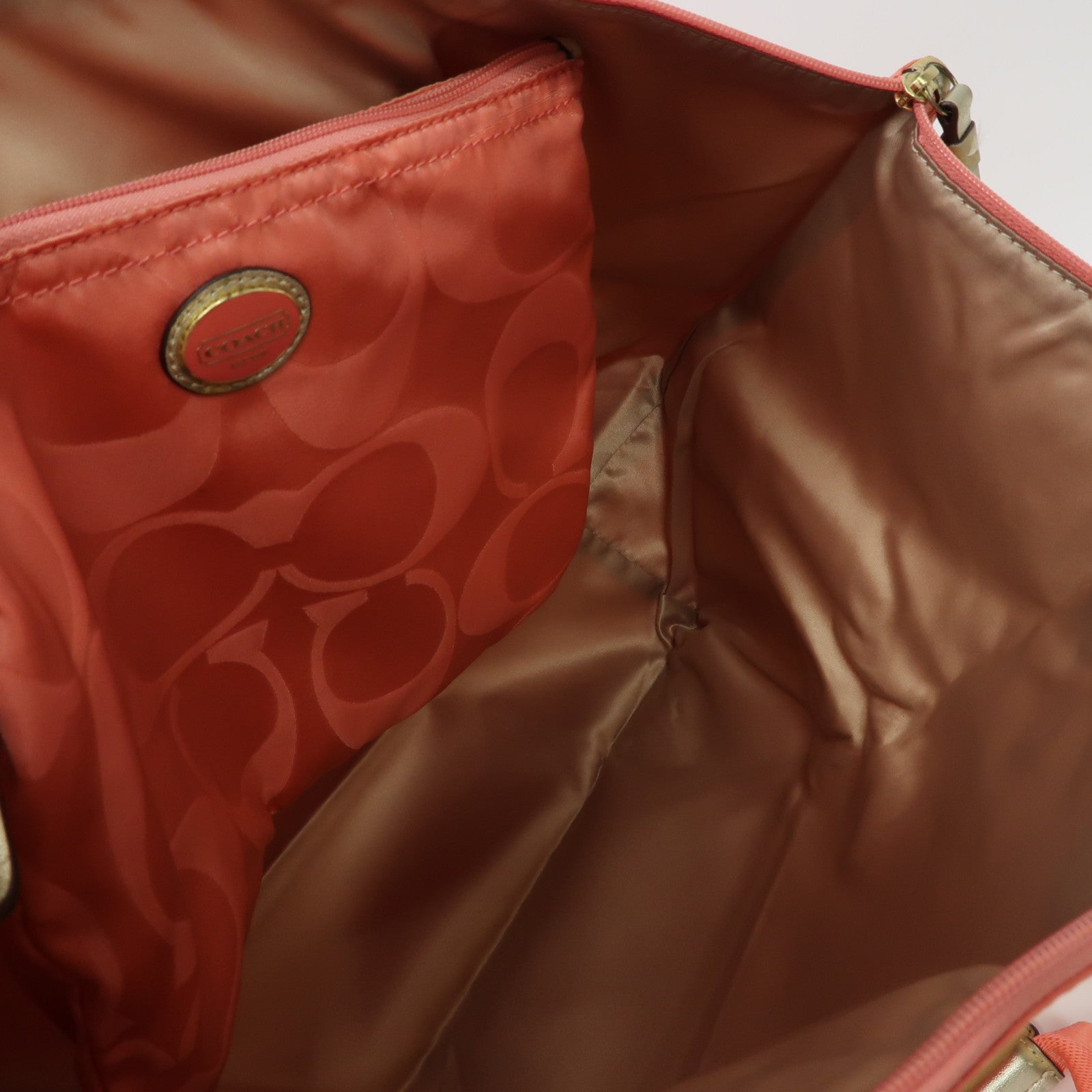 COACH 【激減優惠】尼龍Tote Bag金扣手挽袋粉紅色
