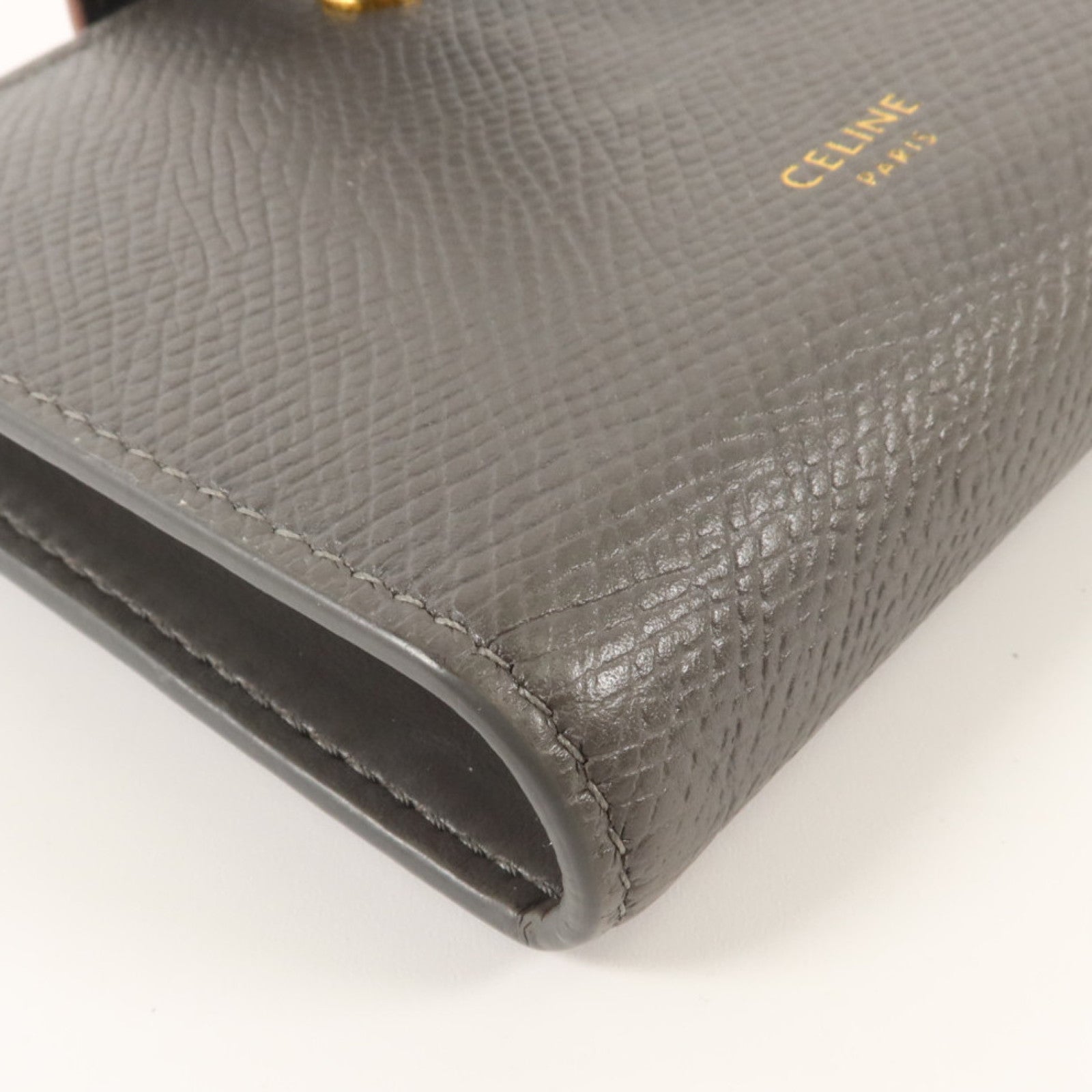 CELINE 牛皮皮革Small Strap Wallet金扣錢包