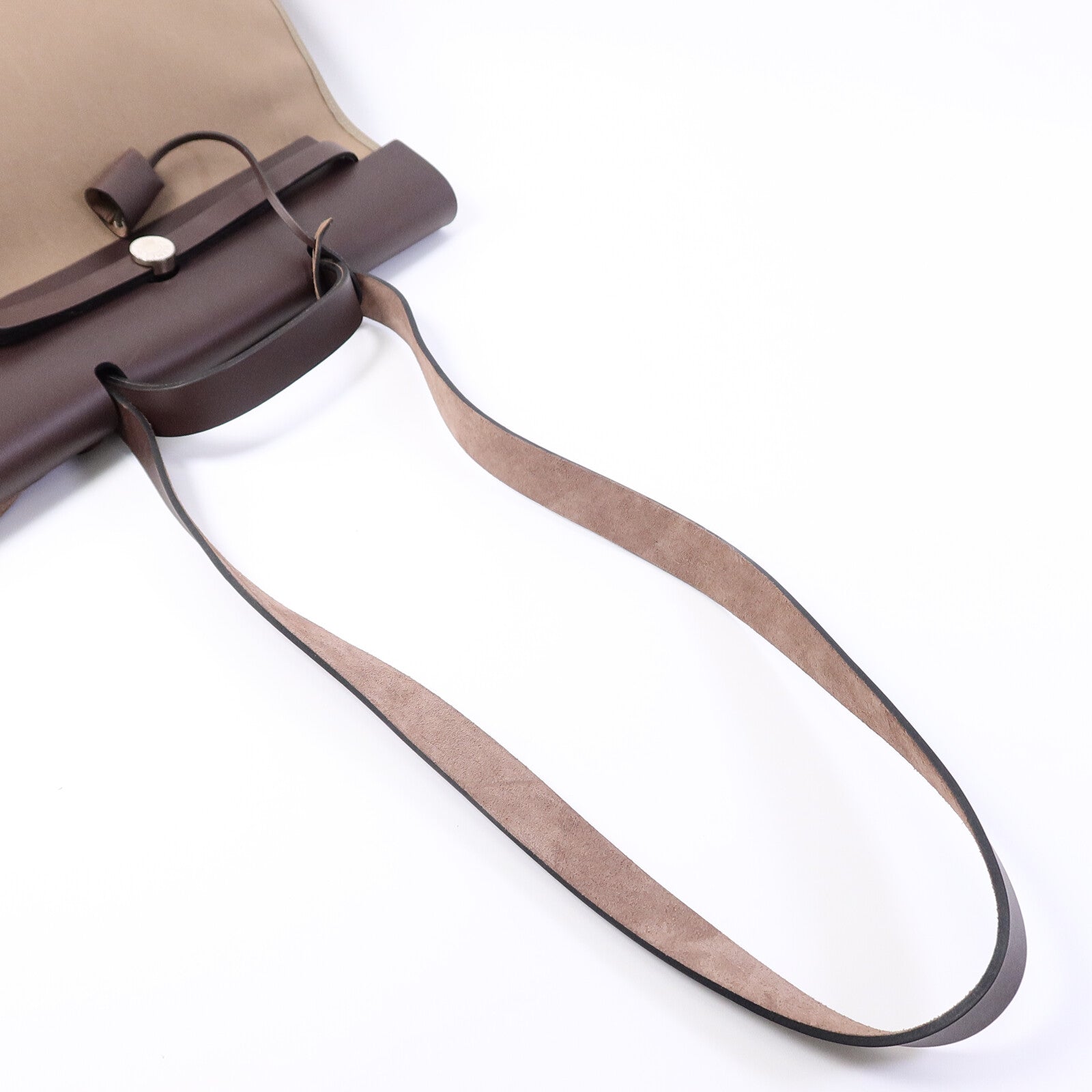 HERMES 帆布Herbag GM手挽肩背兩用袋Etoupe
