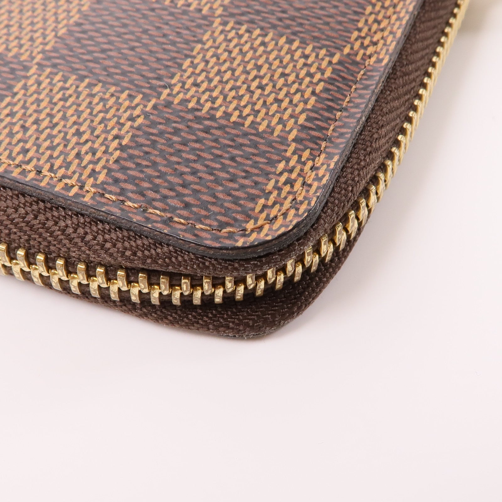 LOUIS VUITTON Damier Clemence金扣長錢包棕色