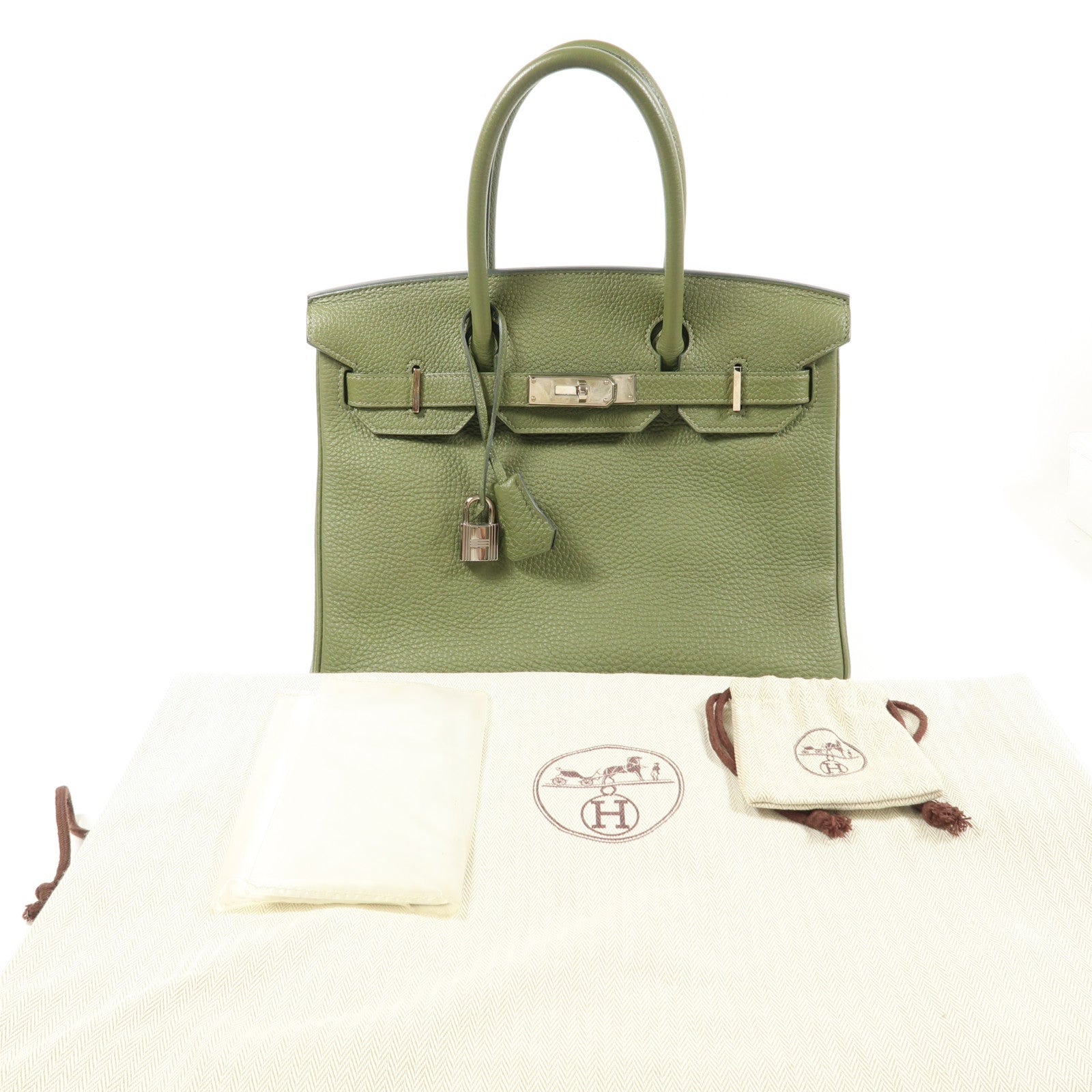 HERMES Togo皮革Birkin 30銀扣手挽袋Canopee