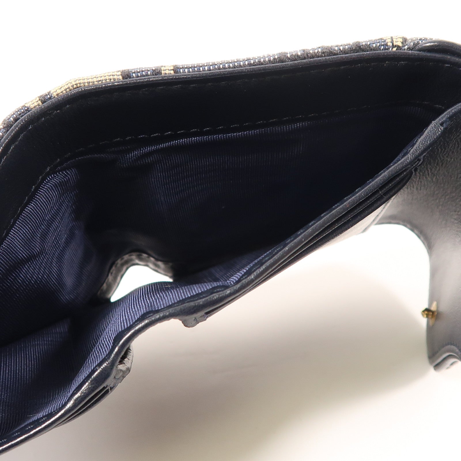 Dior 帆布Saddle Nymphea金扣錢包
