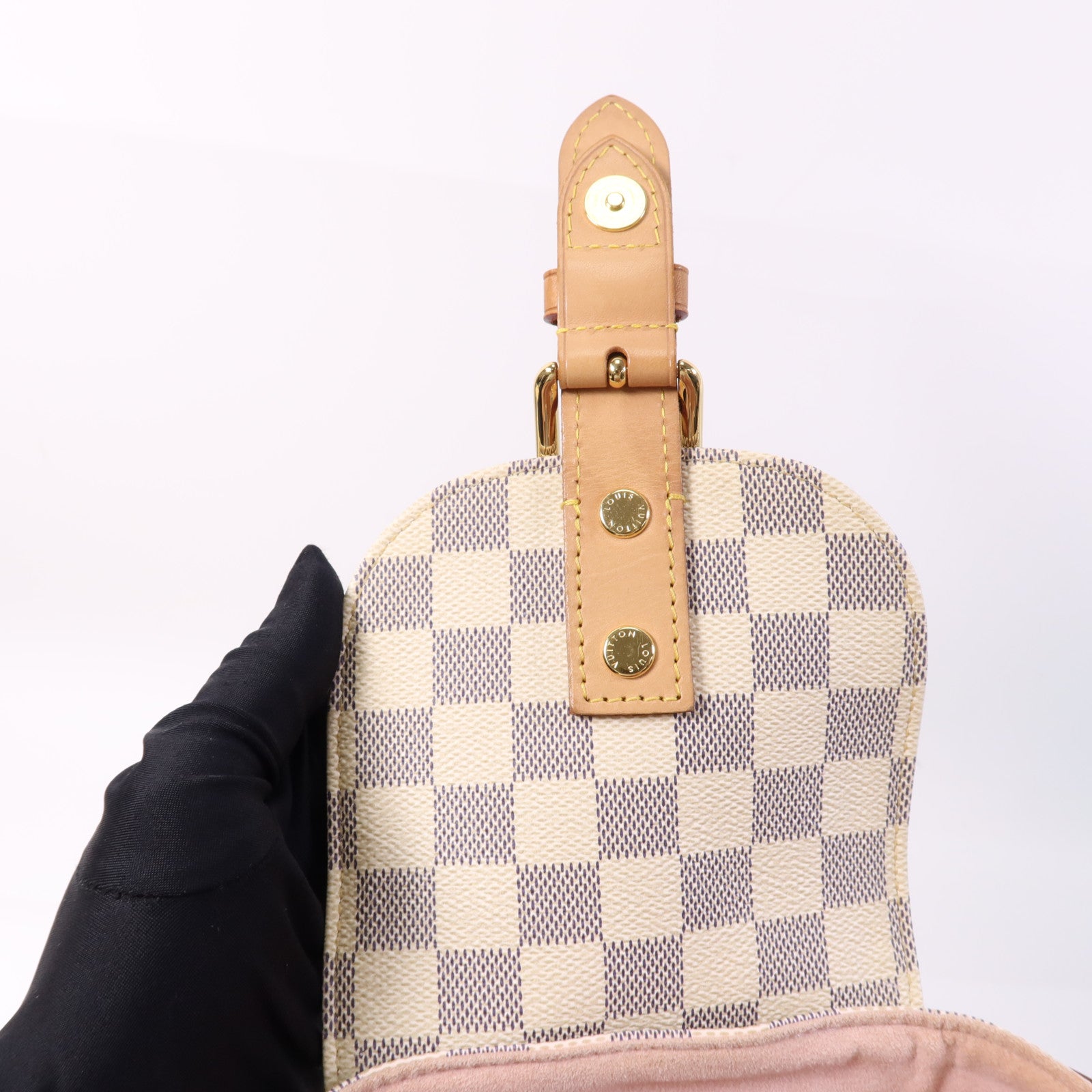 LOUIS VUITTON Damier Azur Sperone BB金扣背包