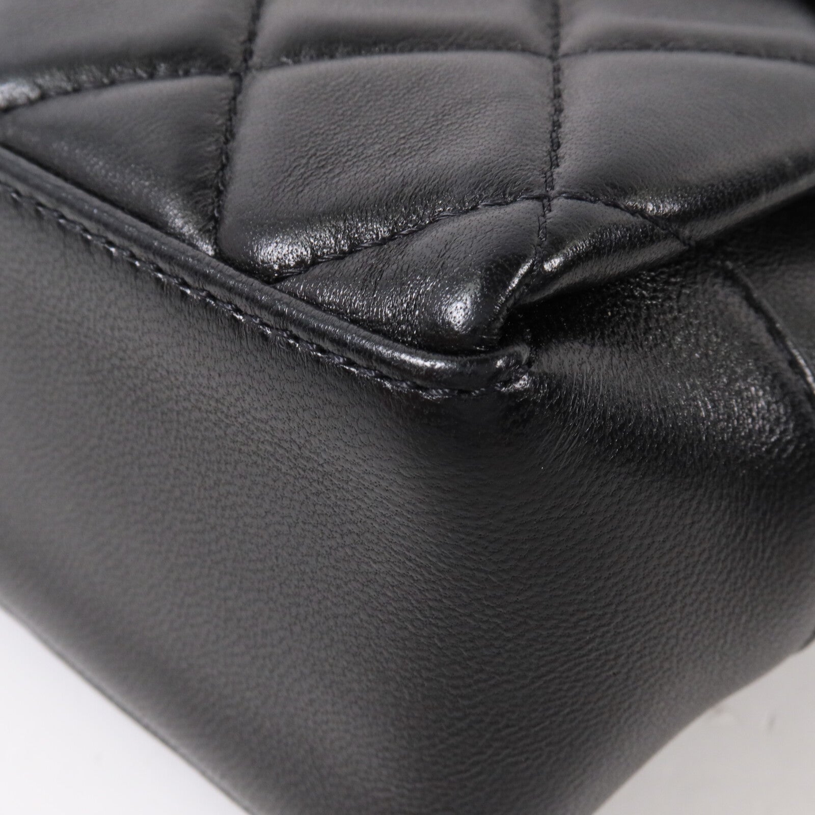 CHANEL 羊皮皮革Top Handle Flap鏈帶肩背袋