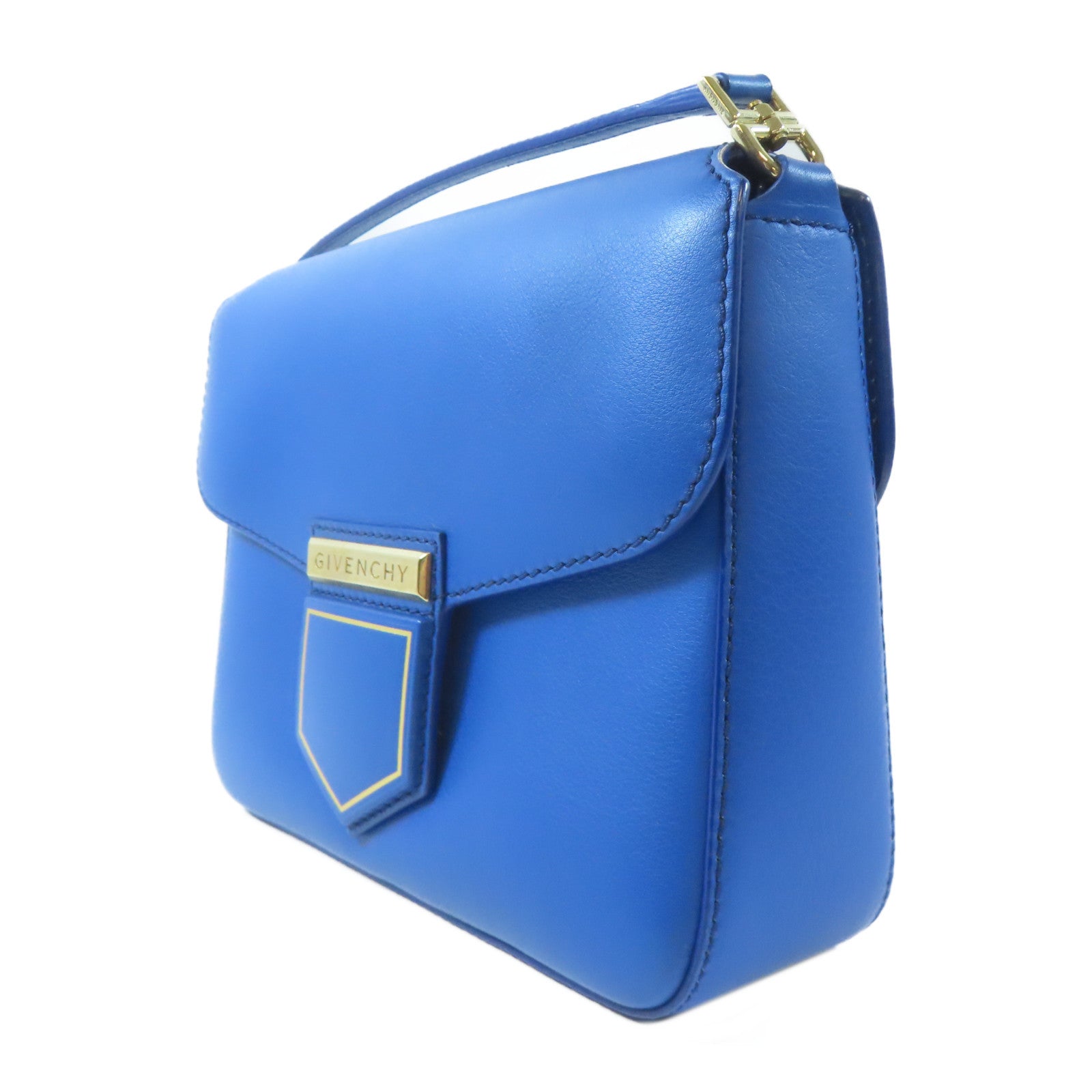 GIVENCHY 【激減優惠】牛皮皮革Nobile Bag金扣肩背袋藍色