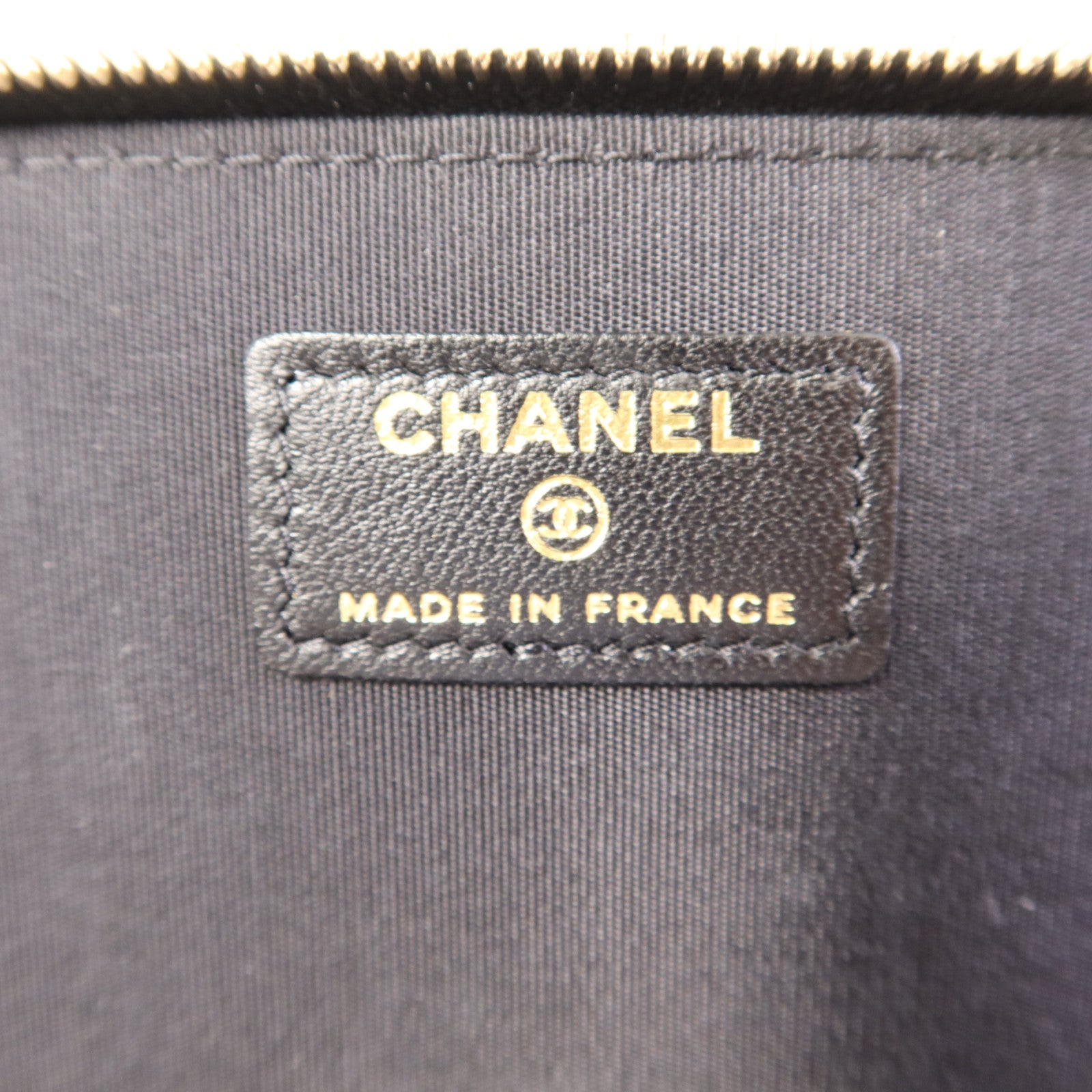 CHANEL 羊皮皮革Vanity Case金扣手挽肩背兩用袋