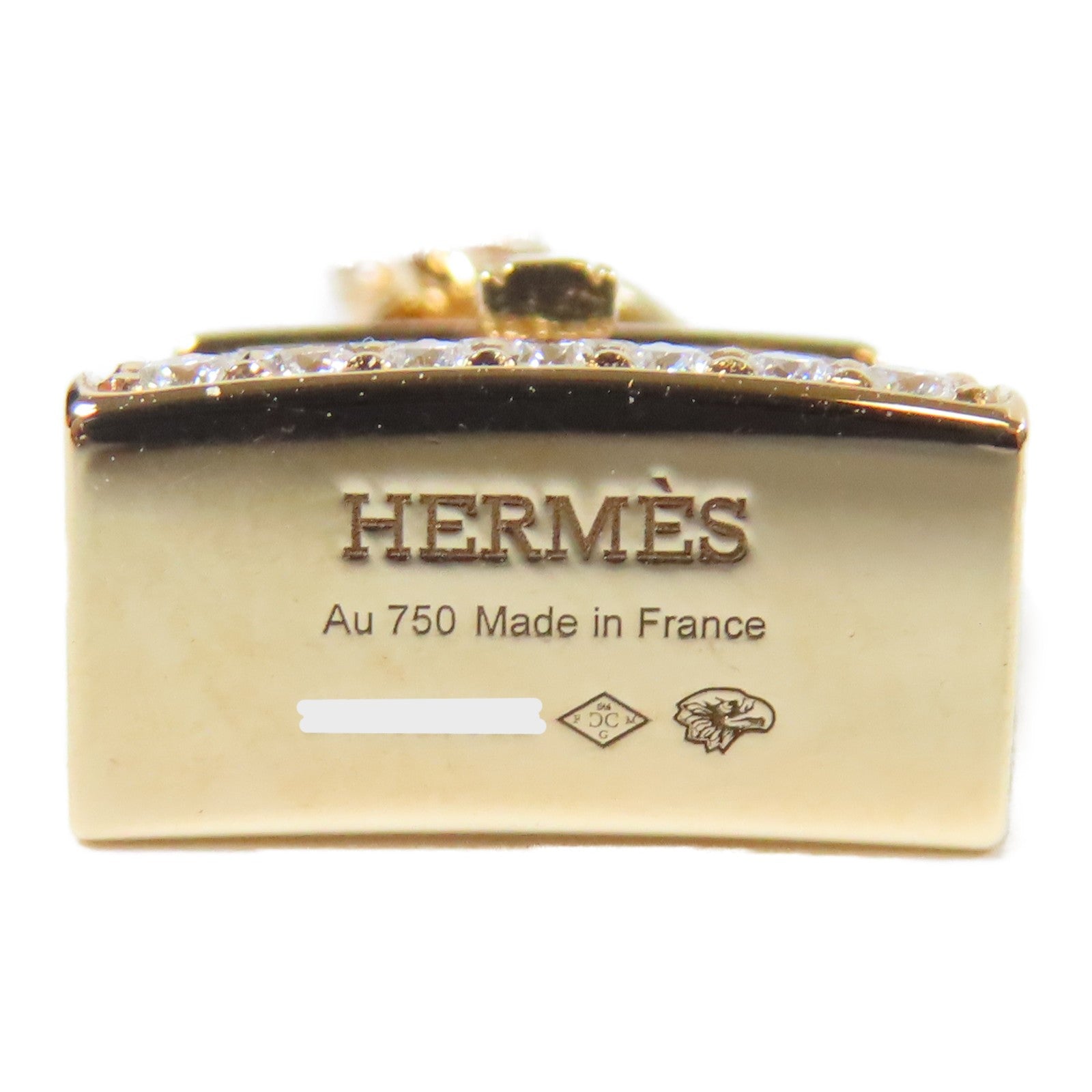 HERMES 18K玫瑰金Kelly Pendant項鍊金色/透明