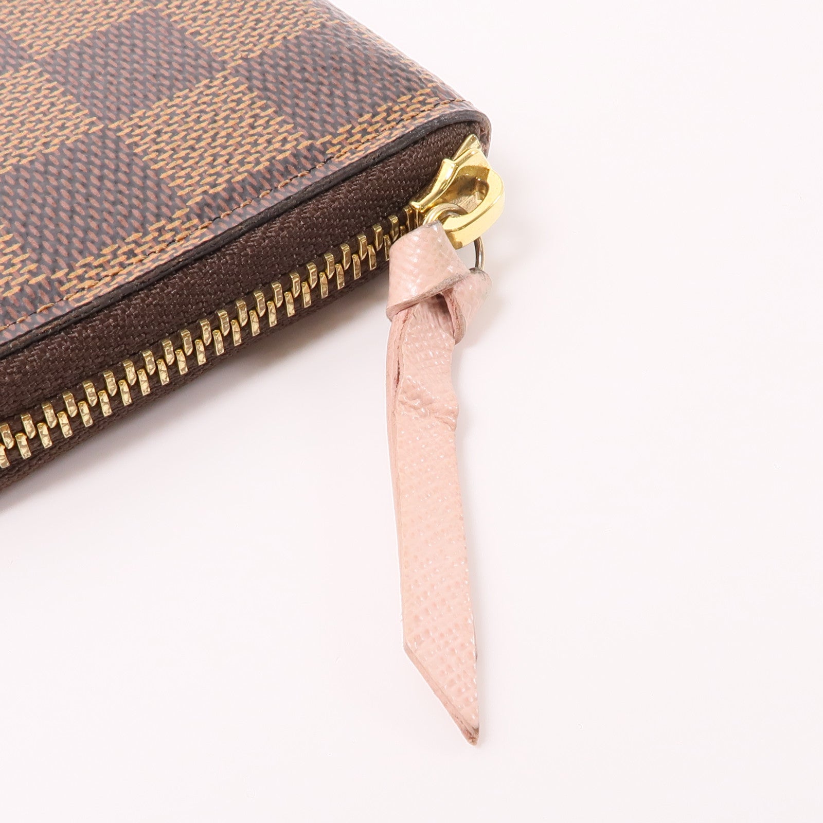 LOUIS VUITTON Damier Clemence金扣長錢包棕色