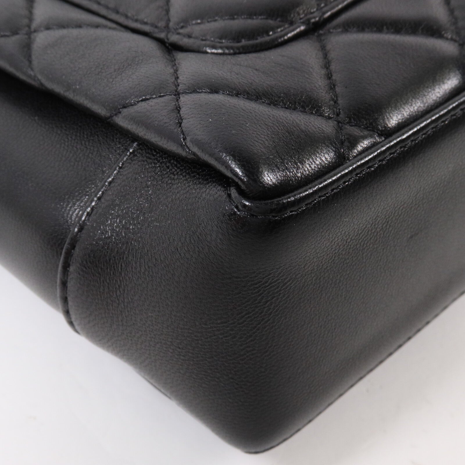 CHANEL 羊皮皮革Top Handle Flap鏈帶肩背袋