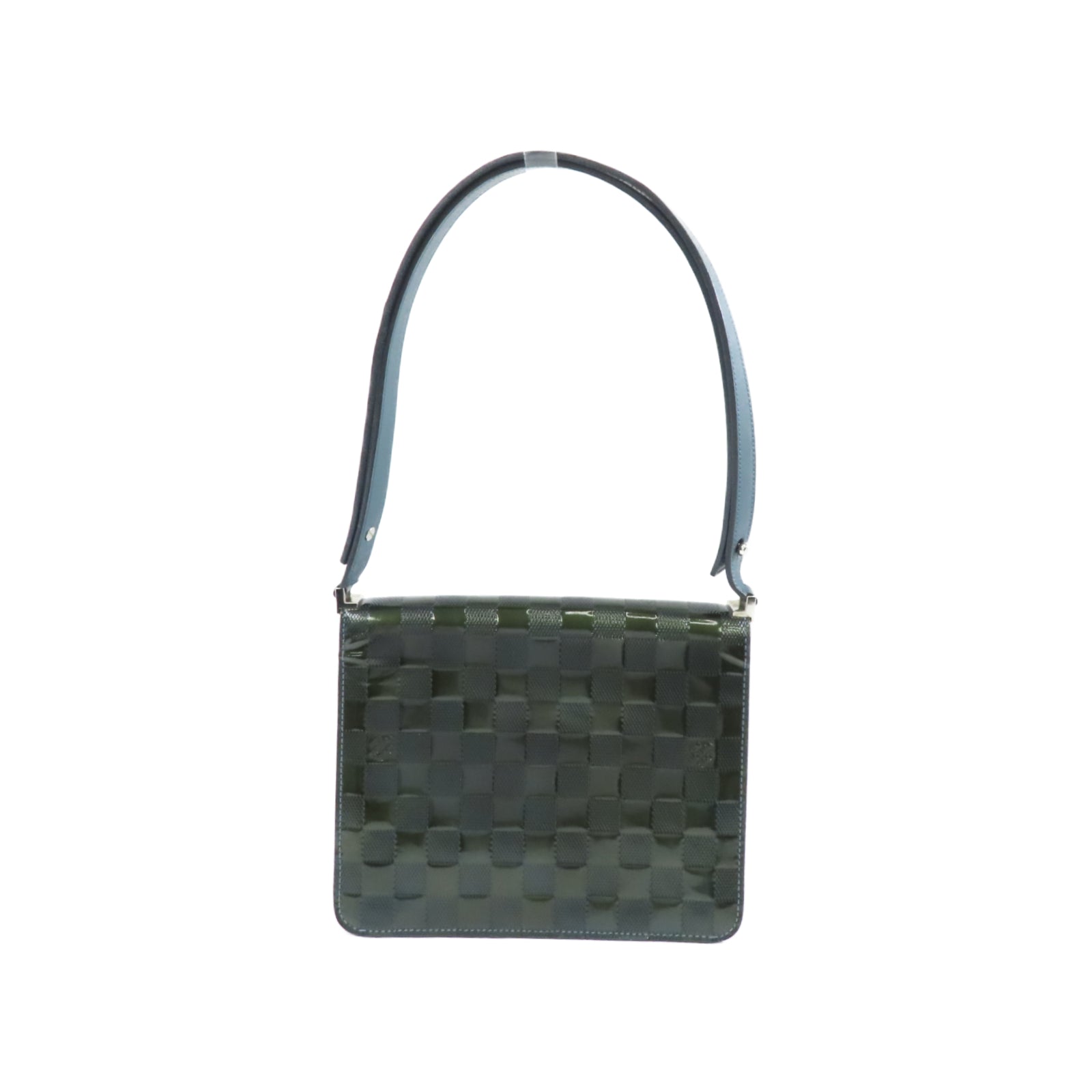 LOUIS VUITTON Damier Vernis Cabaret銀扣肩背袋綠色