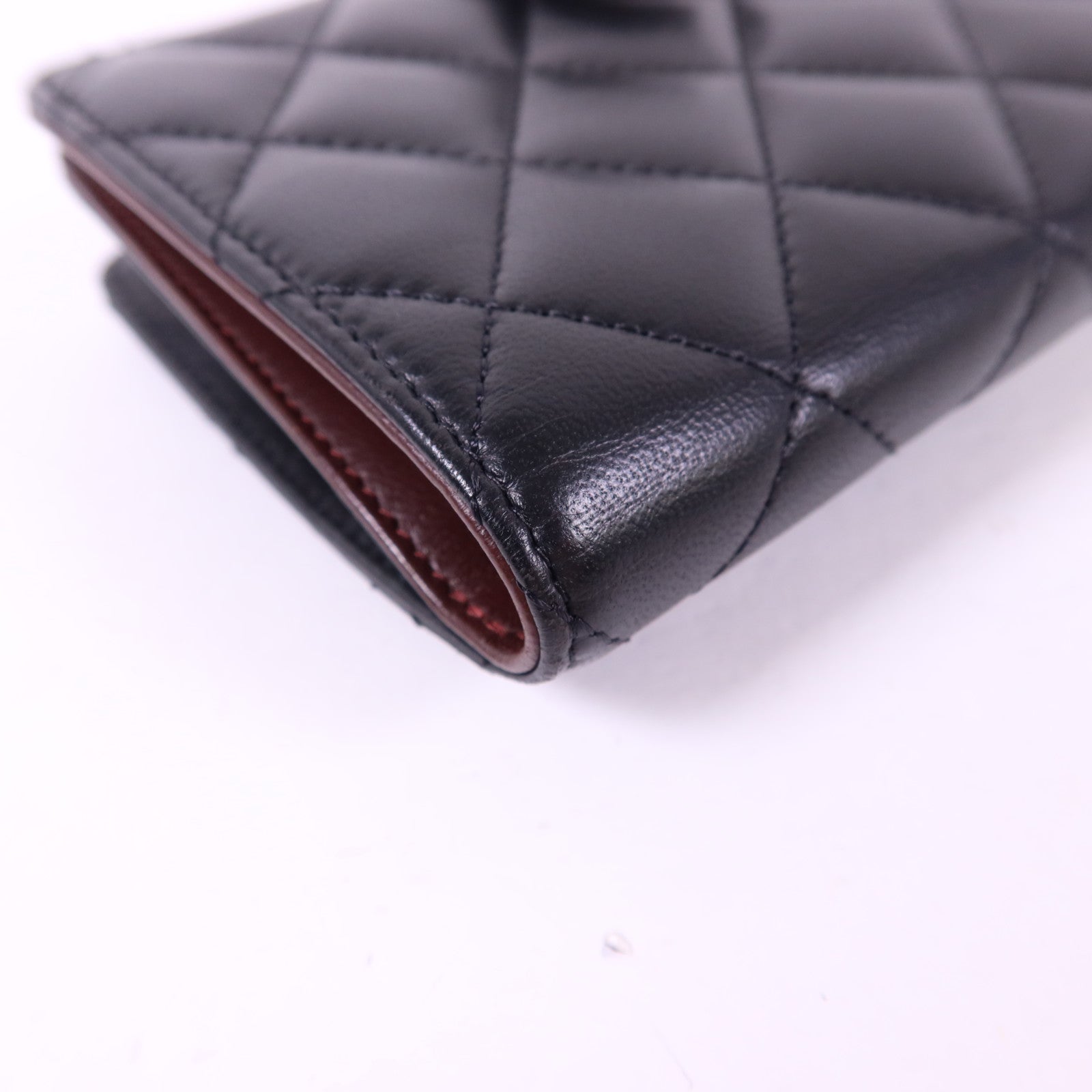 CHANEL 羊皮皮革Bifold Wallet銀扣錢包