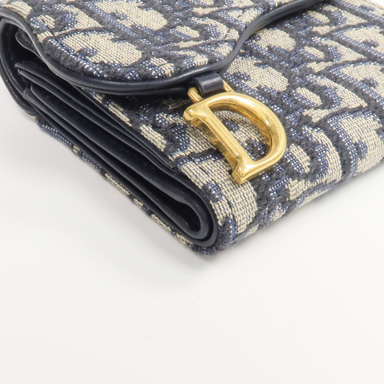 Dior 帆布Saddle Lotus Wallet金扣錢包