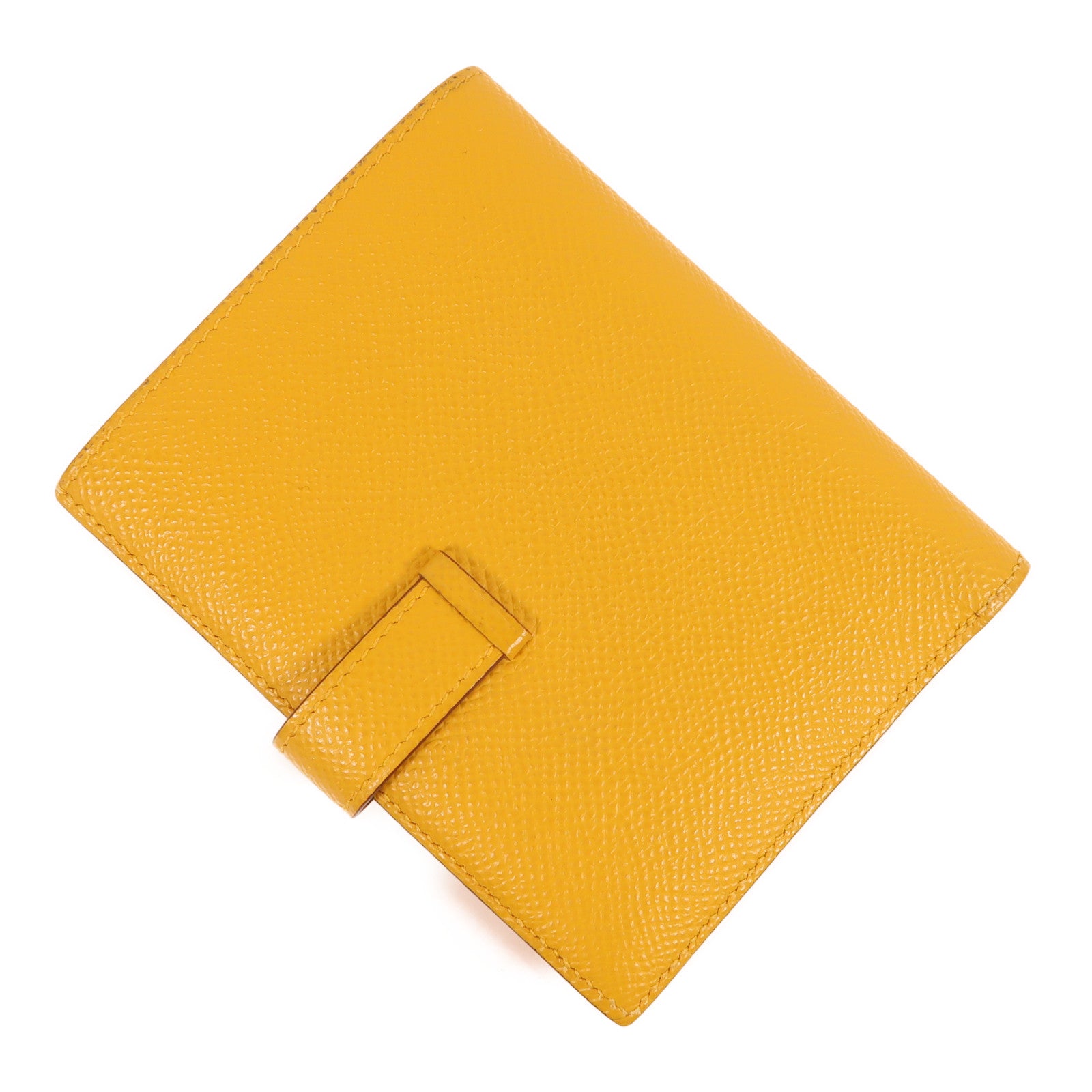 HERMES Epsom皮革Wallet金扣錢包黃色