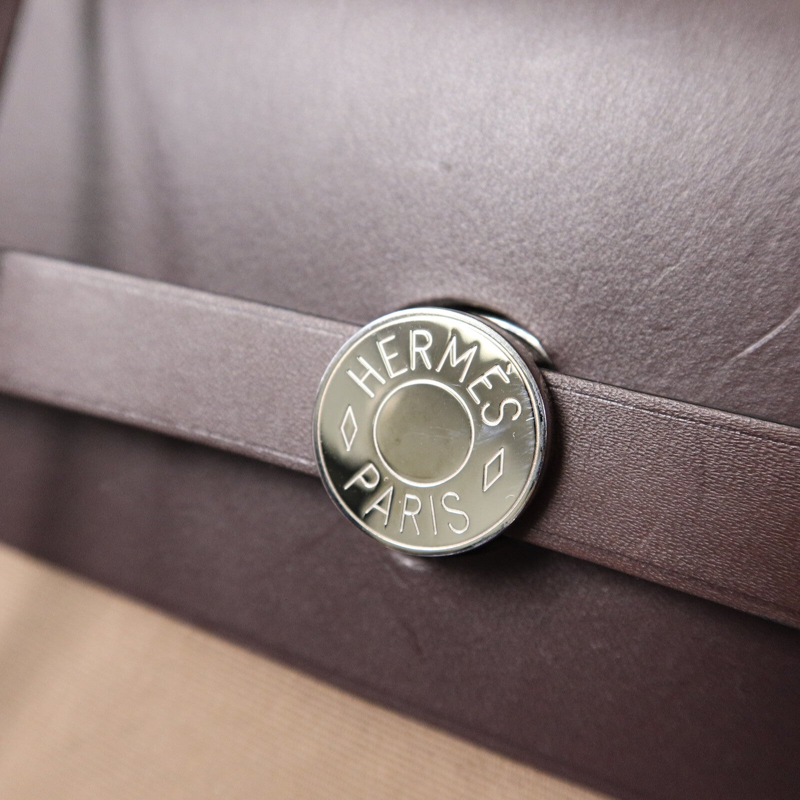 HERMES 帆布Herbag GM手挽肩背兩用袋Etoupe