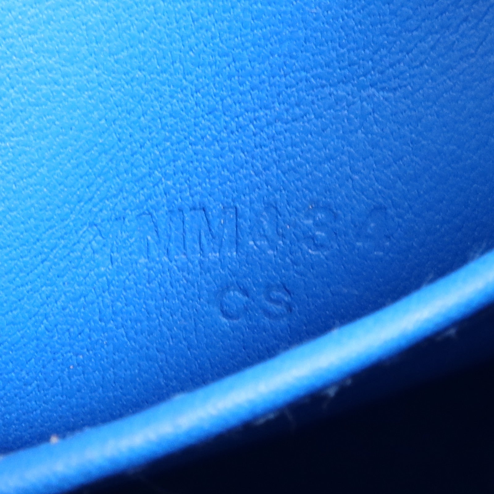 HERMES Clemence皮革Mini Lindy金扣手挽肩背兩用袋Bleu France