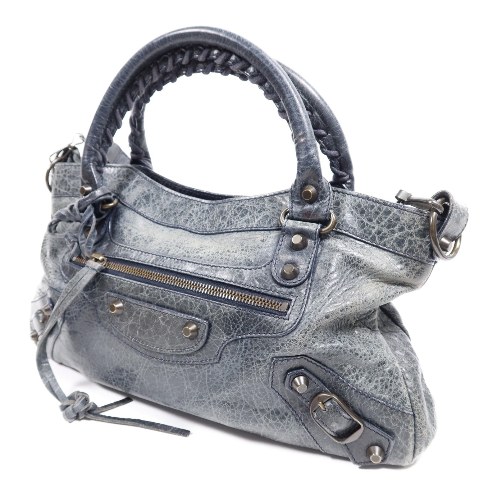 BALENCIAGA 牛皮皮革First金扣手挽肩背兩用袋