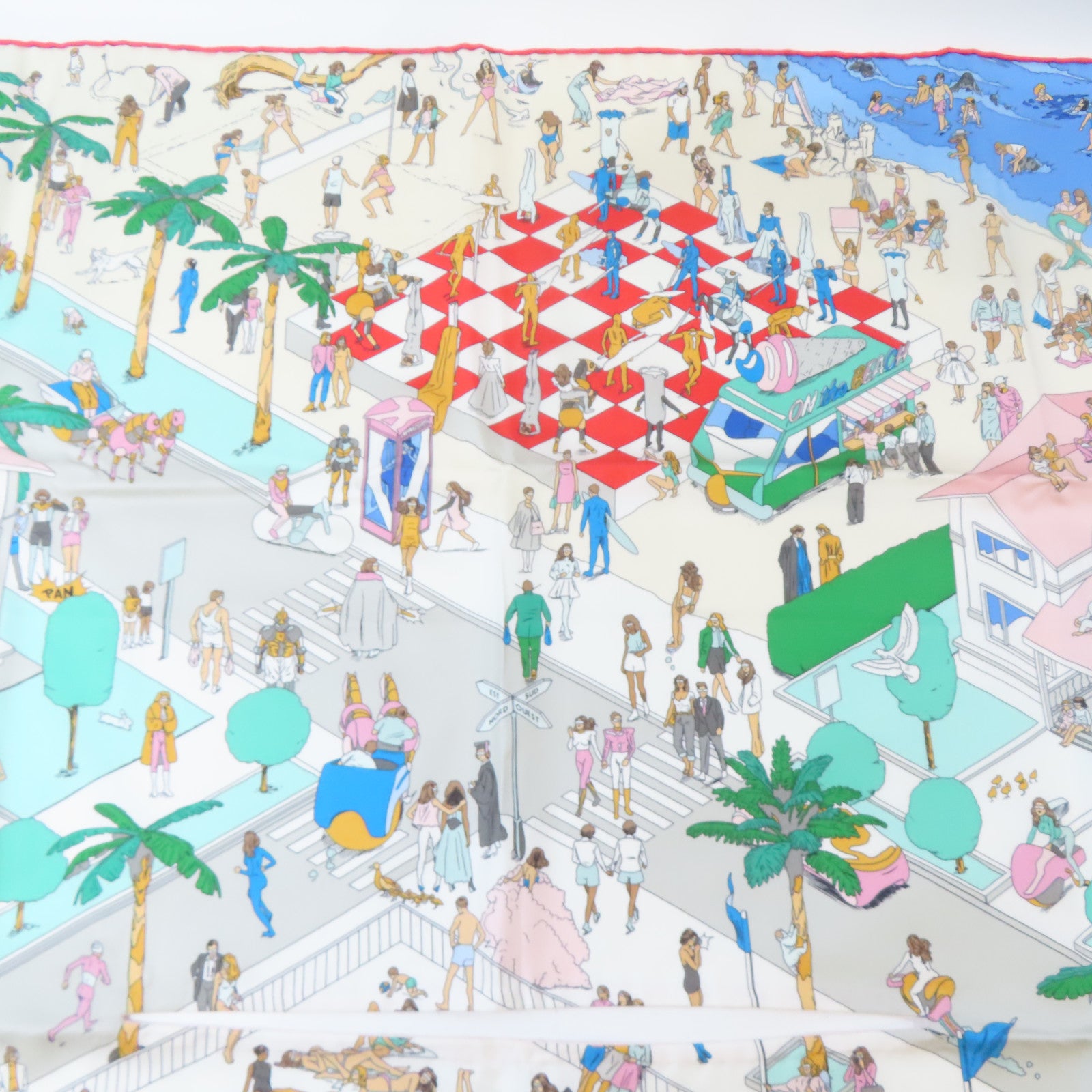 HERMES 絲質Dossard Scarf絲巾彩色