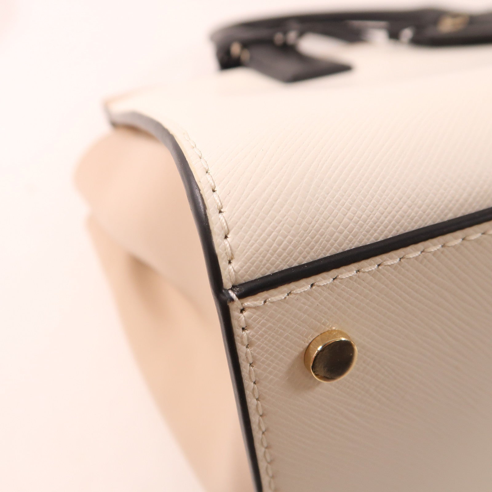 Kate Spade 【激減優惠】牛皮皮革2 Way Shoulder金扣手挽肩背兩用袋白色/米色