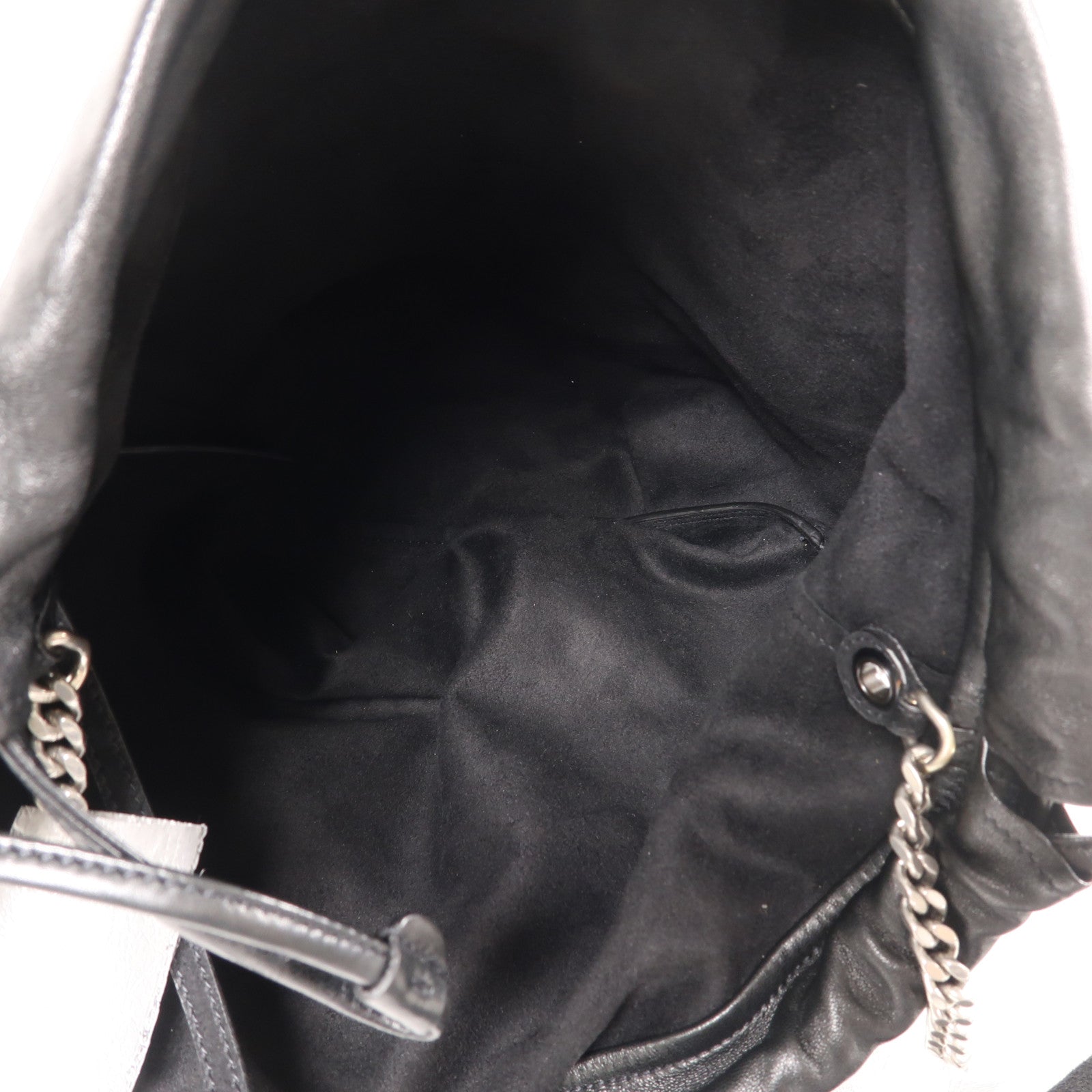 SAINT LAURENT 羊皮皮革Bucket Bag銀扣肩背袋