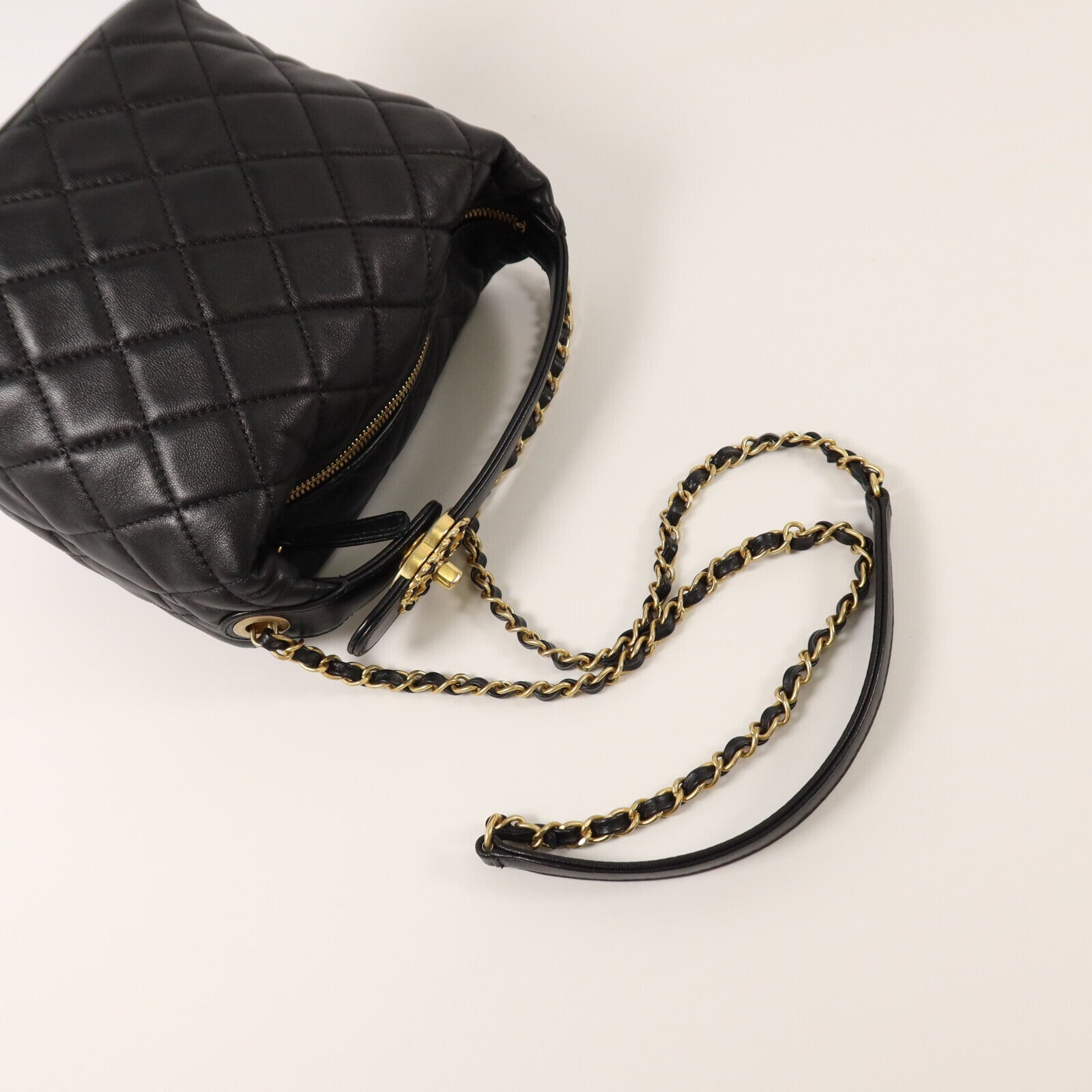 CHANEL 羊皮皮革Small Hobo金扣手挽肩背兩用袋