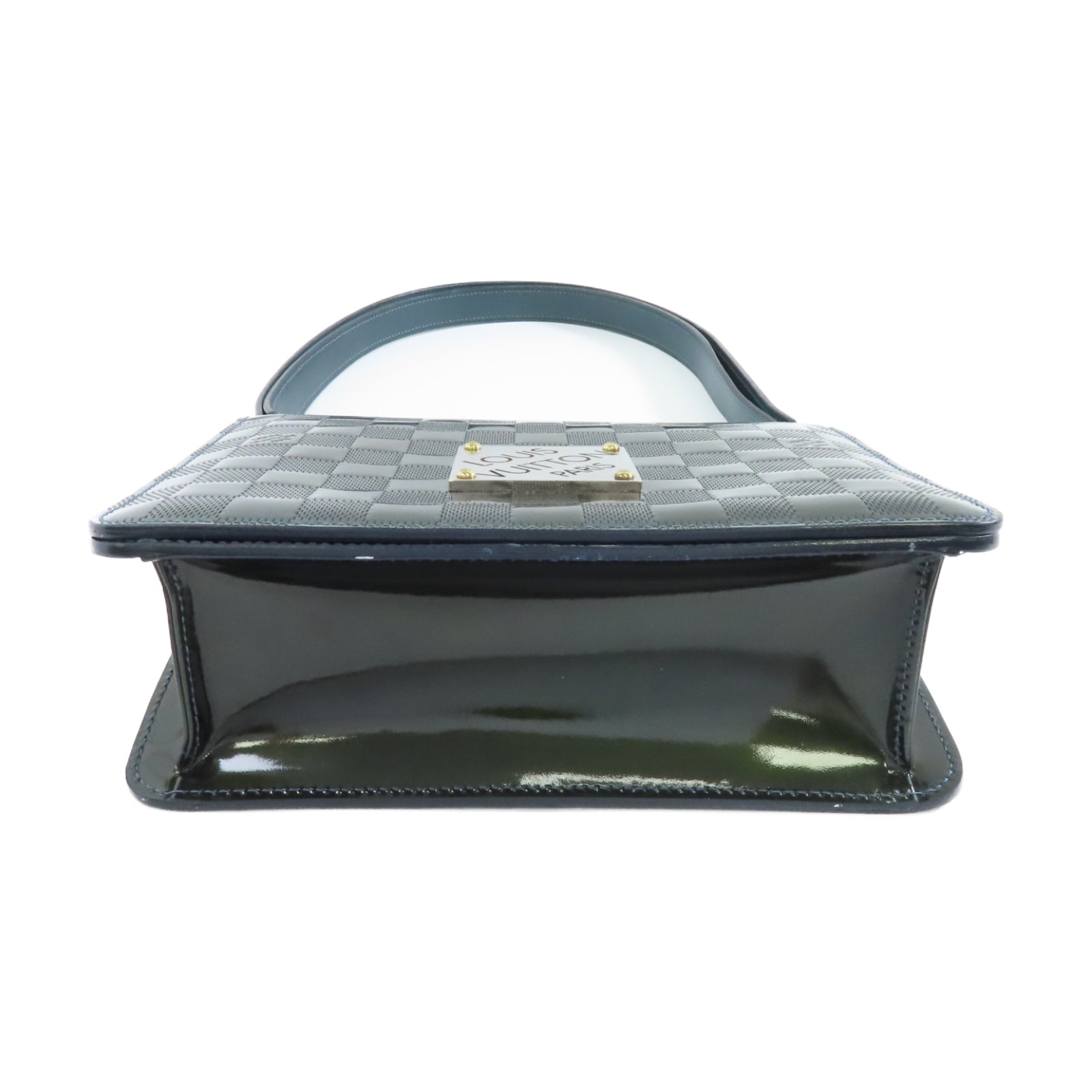 LOUIS VUITTON Damier Vernis Cabaret銀扣肩背袋綠色