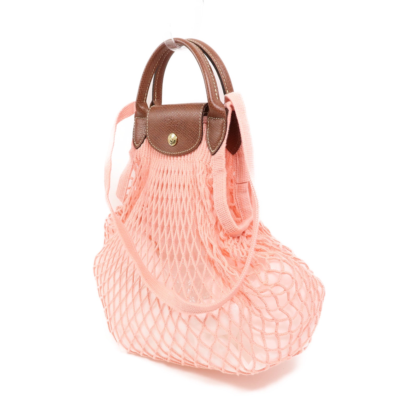Longchamp 針織布料Le Pliage Filet手挽肩背兩用袋