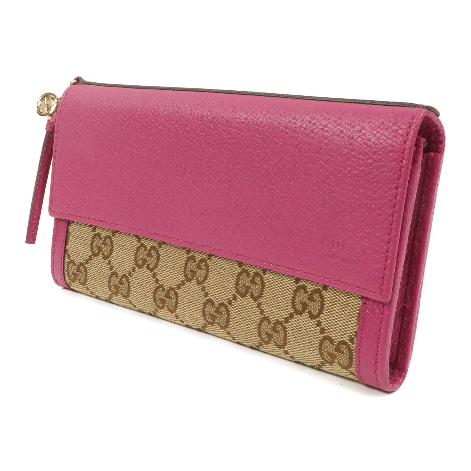 GUCCI 帆布/牛皮皮革Long Wallet長錢包