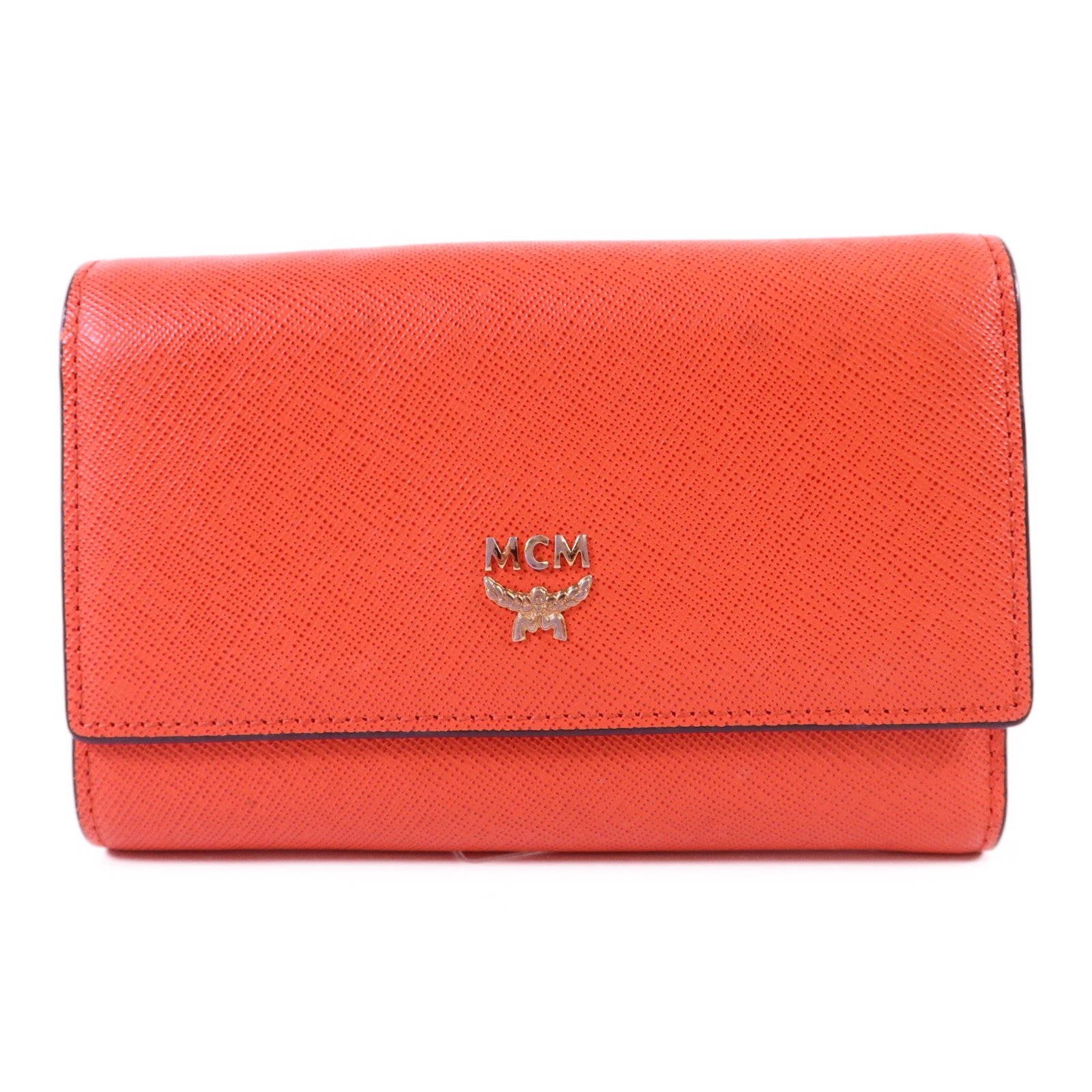 MCM 牛皮皮革Long Wallet金扣長錢包