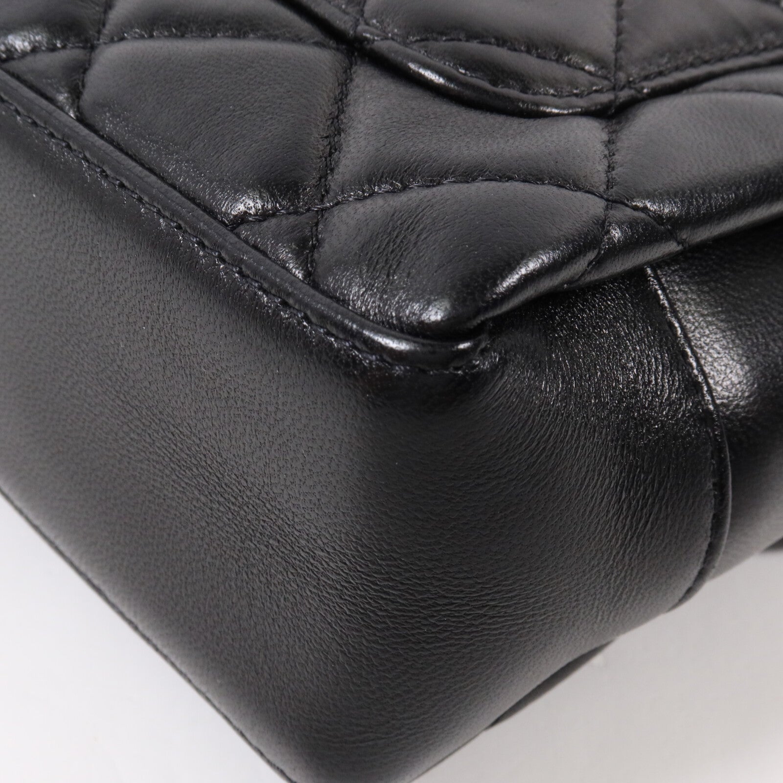 CHANEL 羊皮皮革Top Handle Flap鏈帶肩背袋
