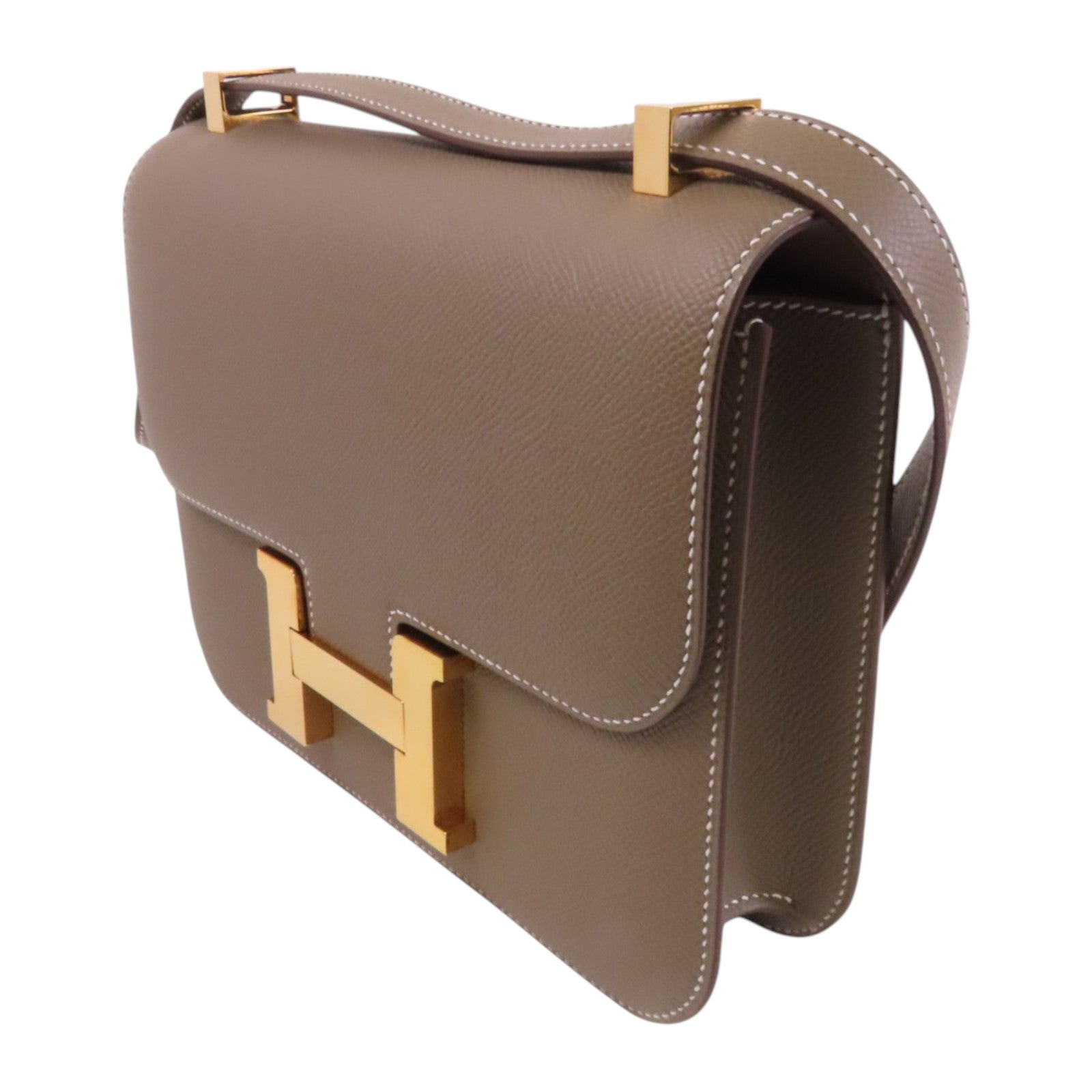 HERMES Epsom皮革Constance 24金扣肩背袋