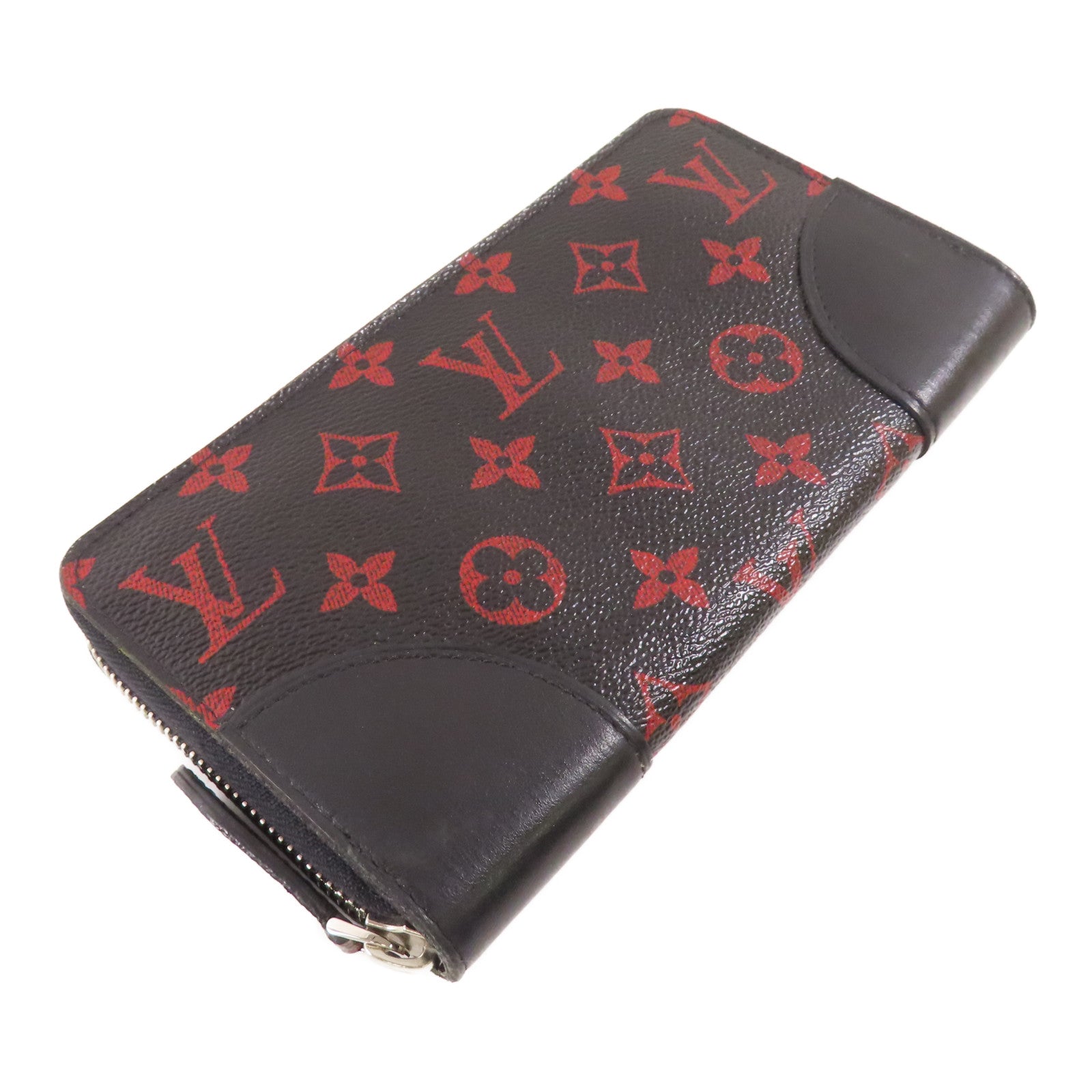 LOUIS VUITTON Monogram Anfra Rouge Zipper Long Wallet銀扣長錢包
