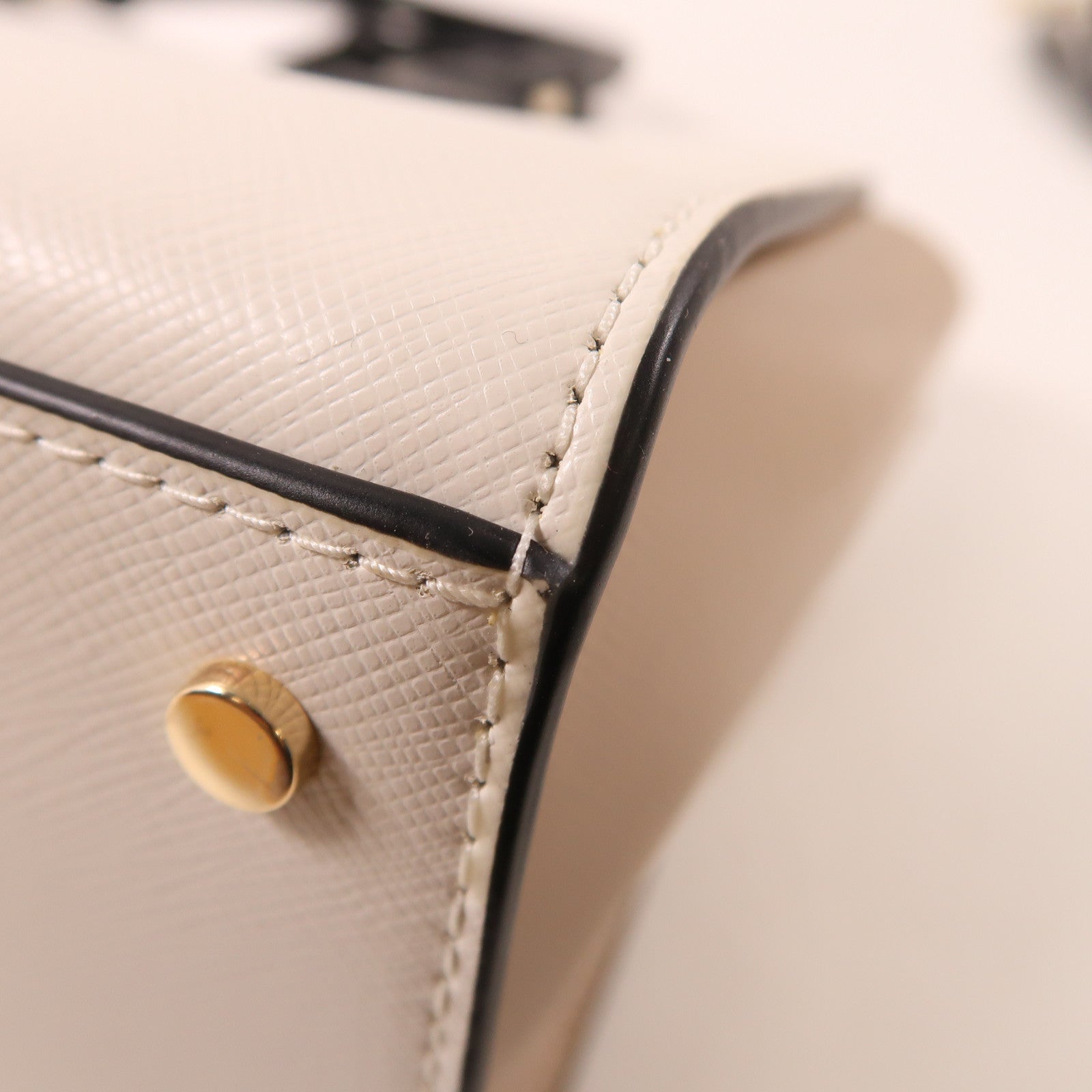 Kate Spade 【激減優惠】牛皮皮革2 Way Shoulder金扣手挽肩背兩用袋白色/米色