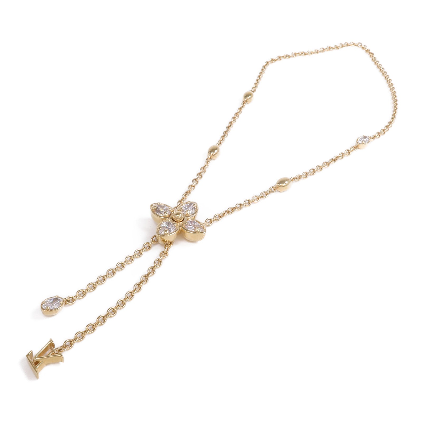 LOUIS VUITTON 金屬/水晶Dazzle Necklace金扣手鏈