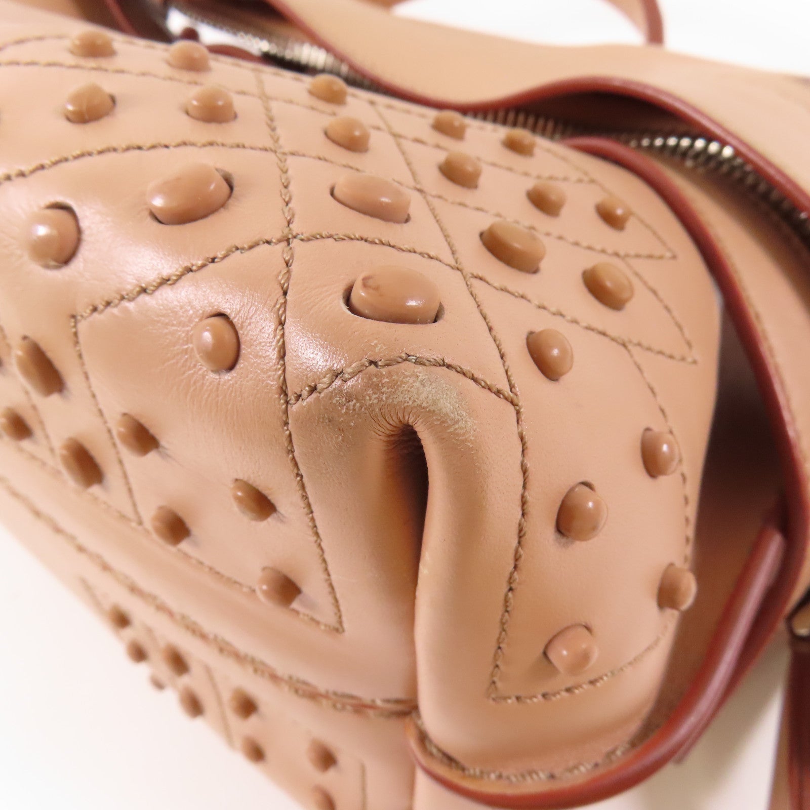 TOD'S 牛皮皮革2 Way Bag銀扣手挽肩背兩用袋