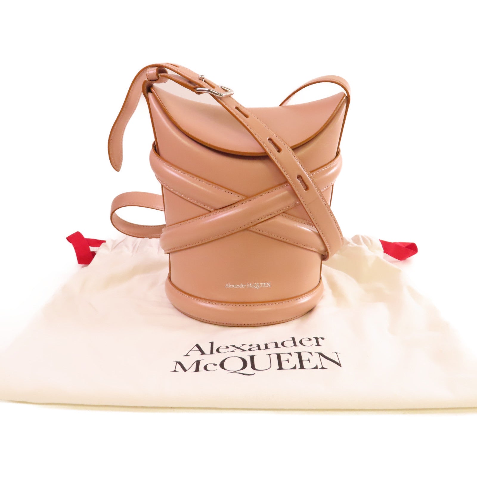 Alexander McQueen 牛皮皮革Shoulder Bag肩背袋粉紅色