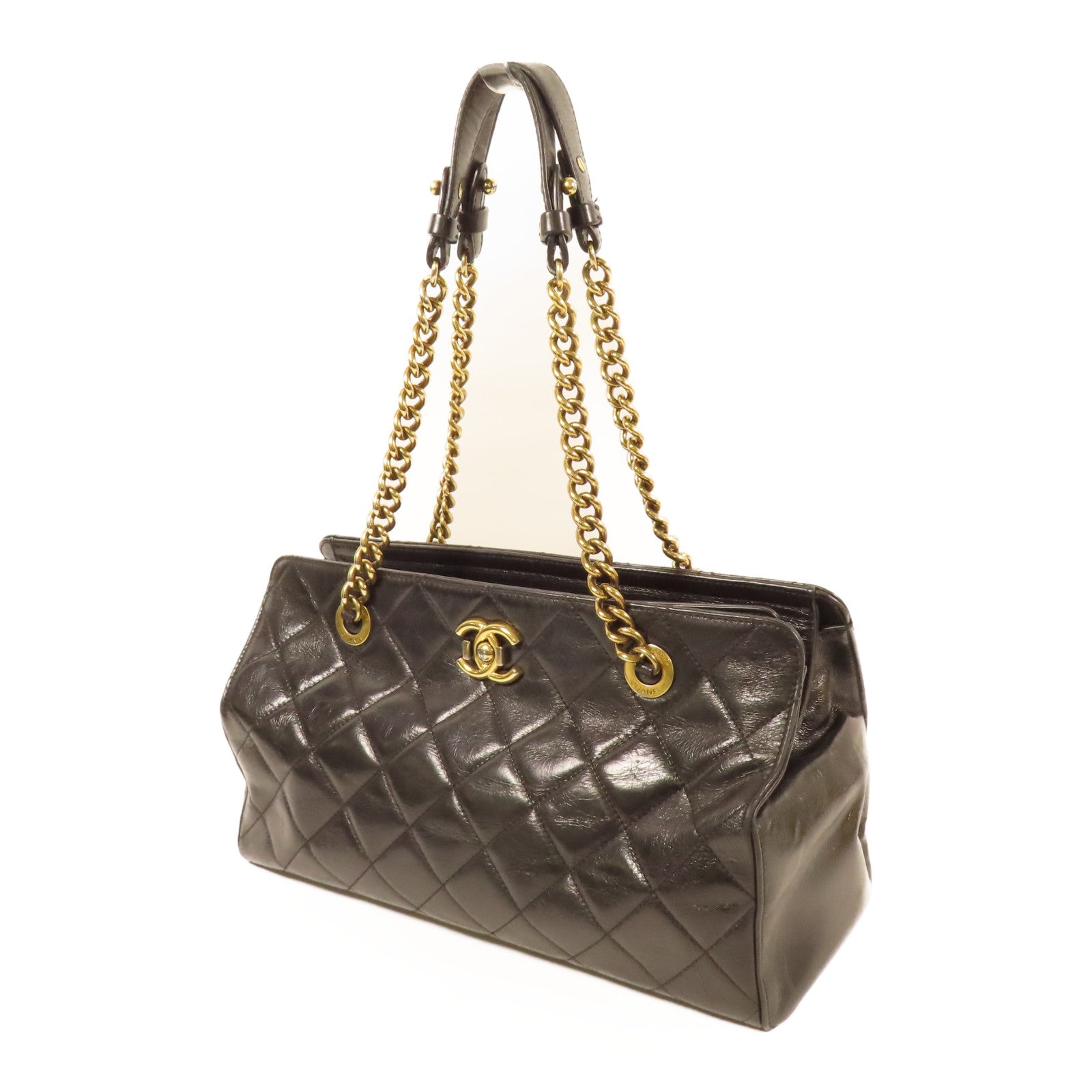 CHANEL 牛皮皮革Perfect Edge Tote金扣肩背袋