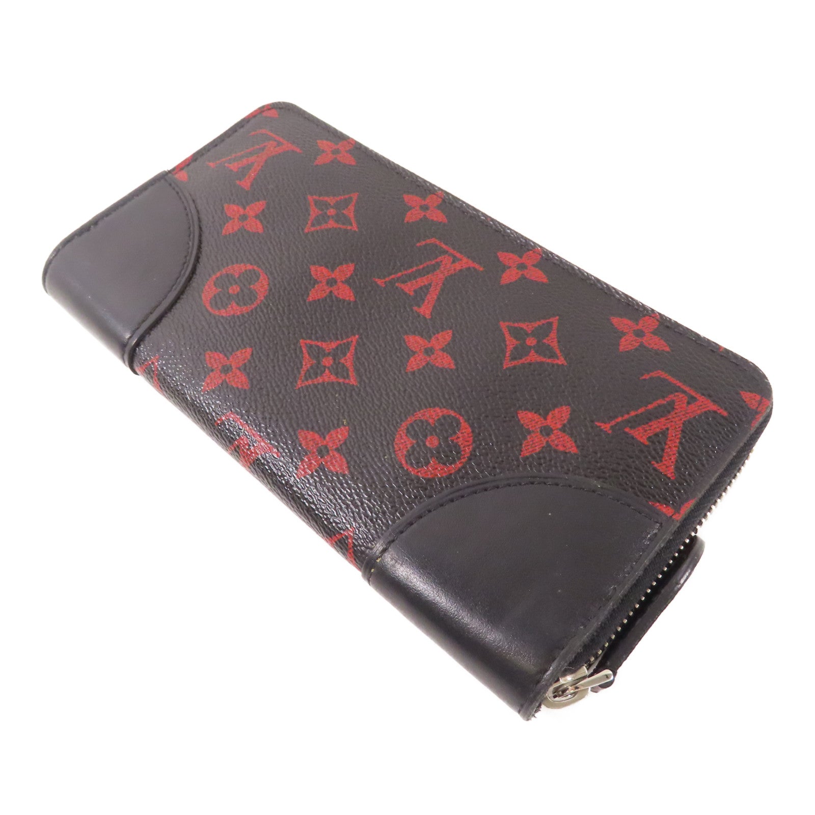 LOUIS VUITTON Monogram Anfra Rouge Zipper Long Wallet銀扣長錢包